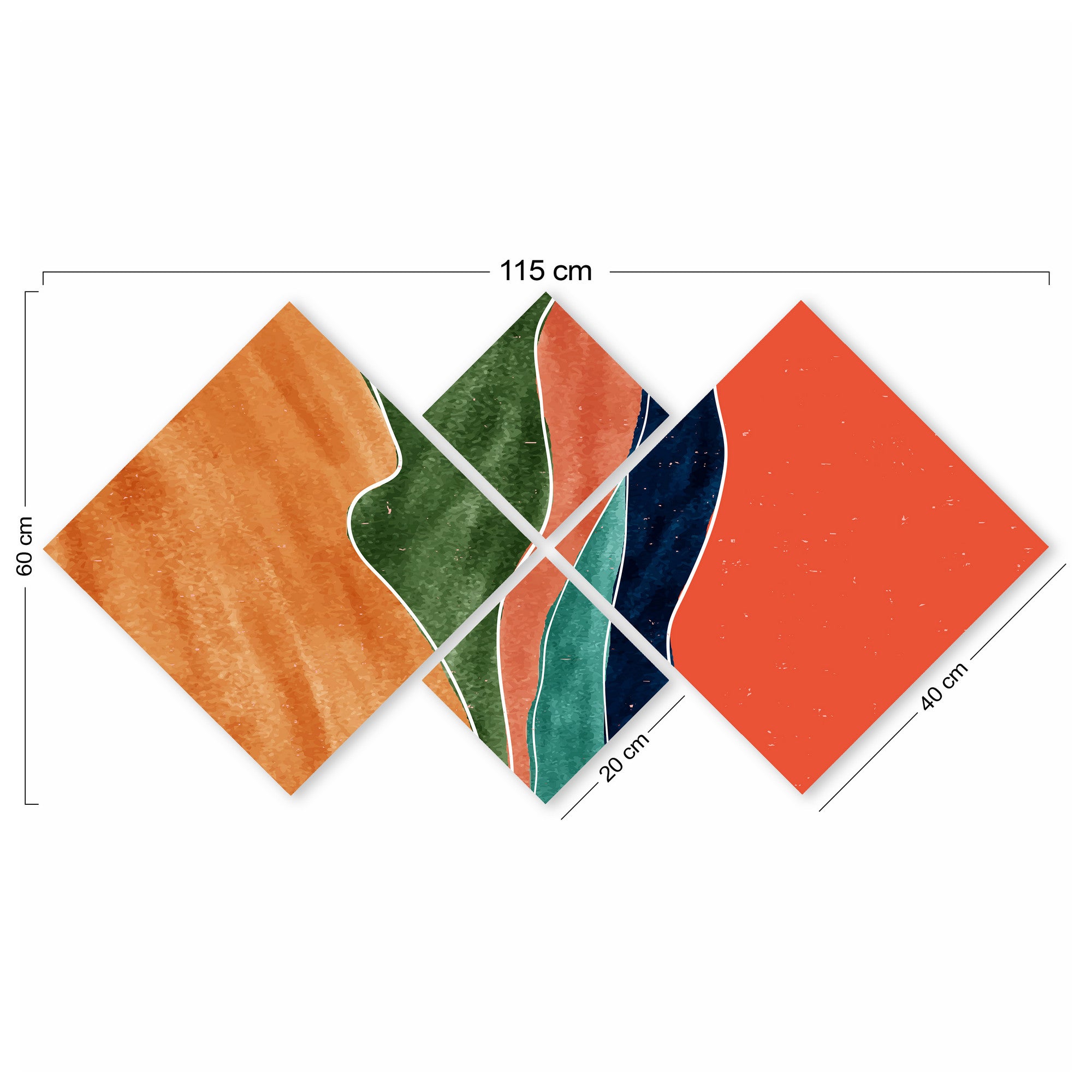 Conjunto Decorativo MDF Multicolor 4 Peças - Impressão UV Premium para Parede