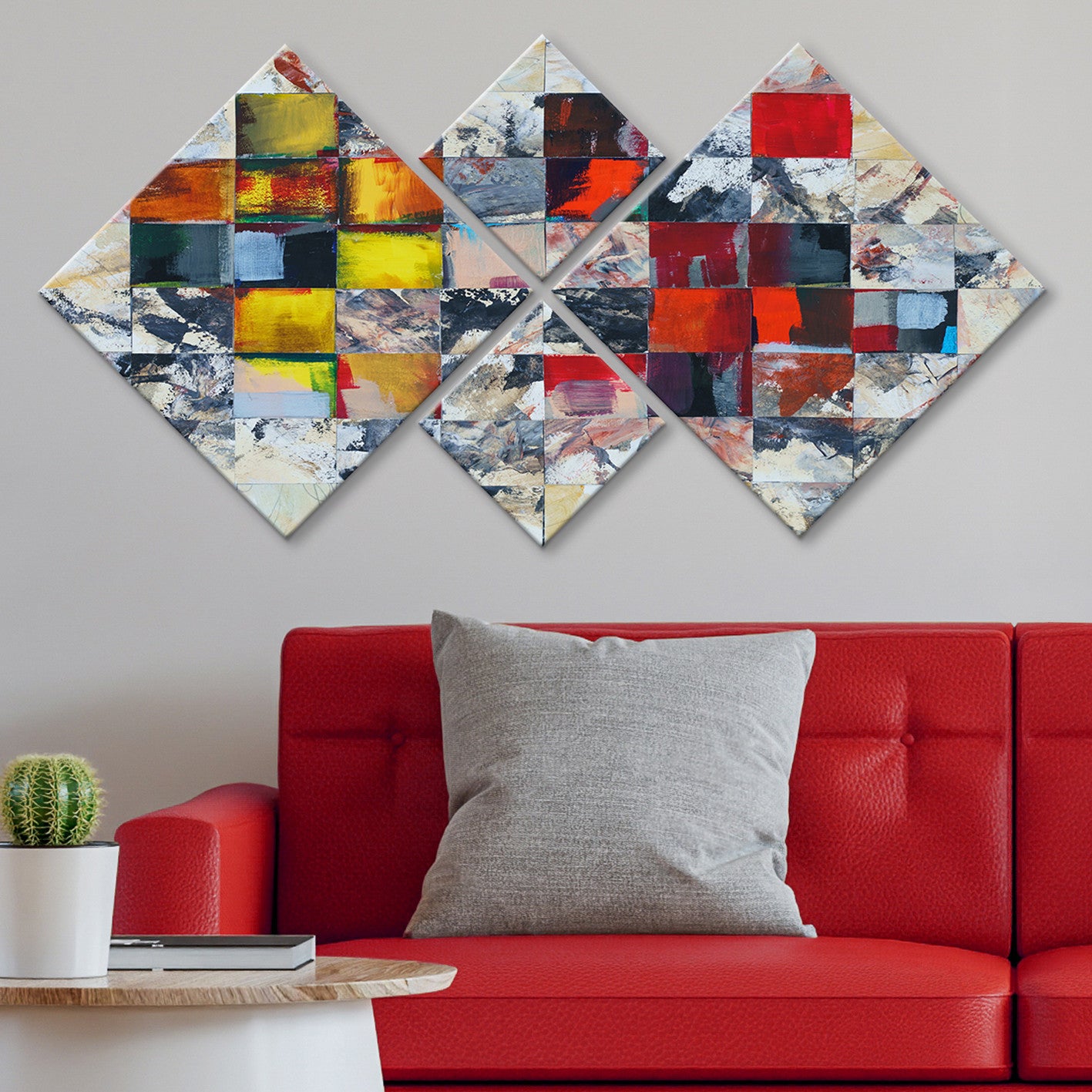 Conjunto Decorativo MDF Multicolor 4 Peças - Impressão UV Premium para Parede