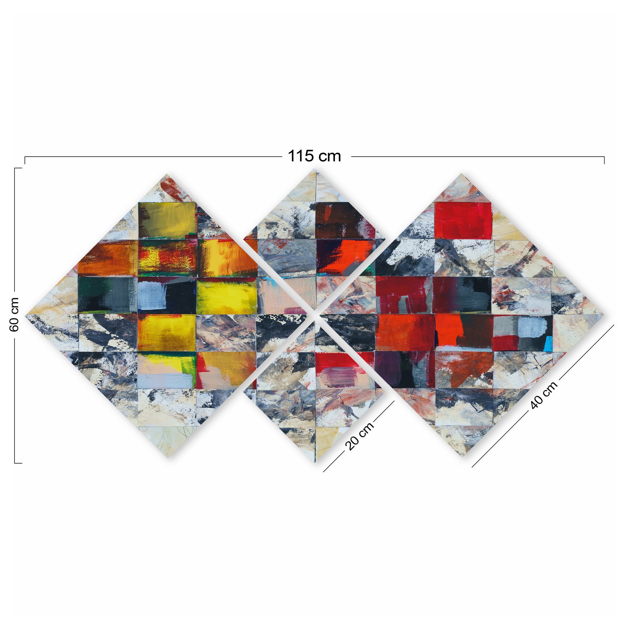 Conjunto Decorativo MDF Multicolor 4 Peças - Impressão UV Premium para Parede