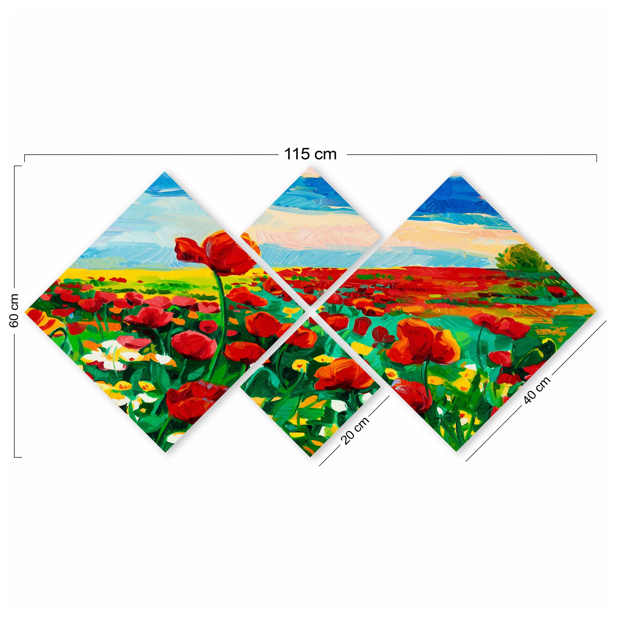 Conjunto Decorativo MDF Multicolor 4 Peças - Impressão UV Premium para Parede