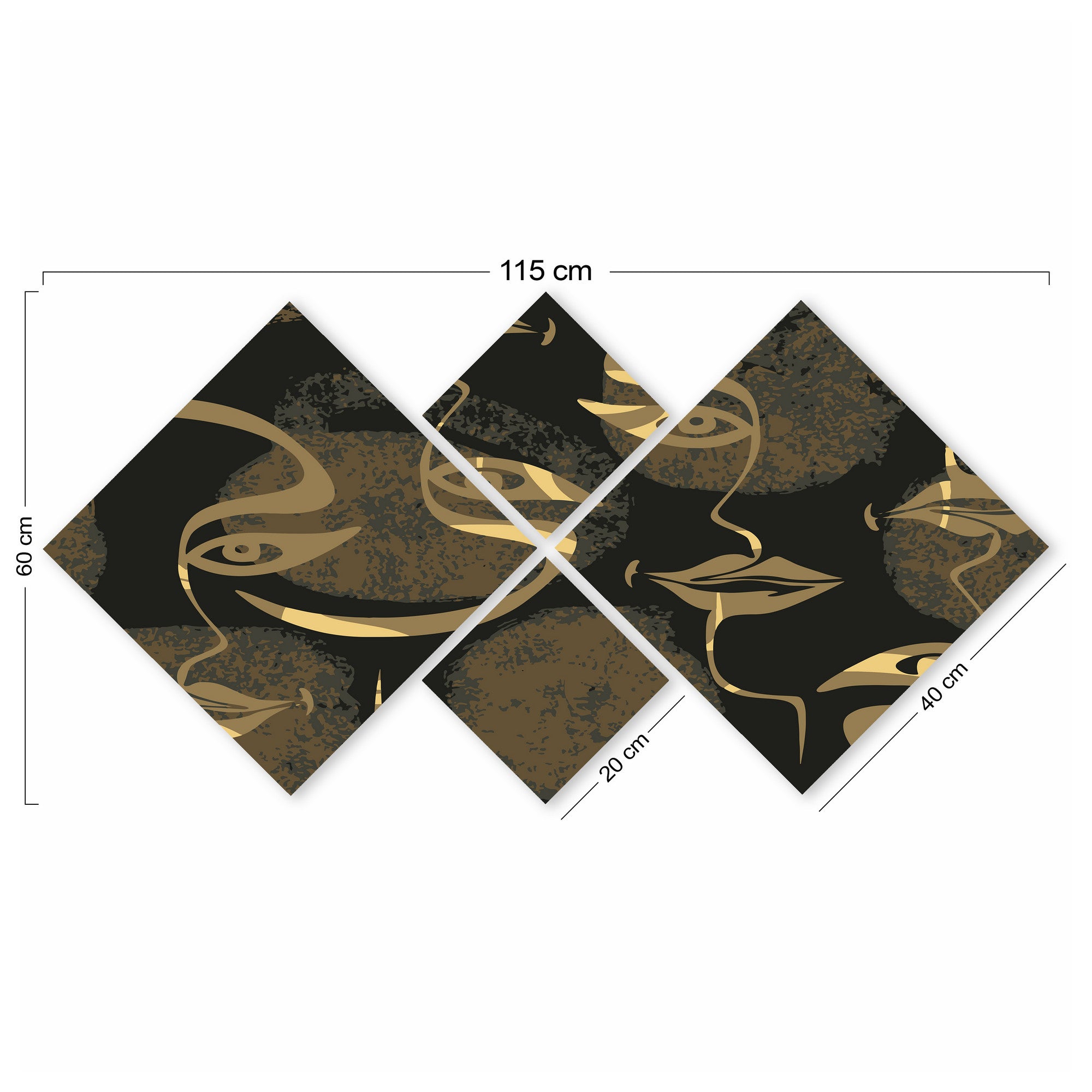 Conjunto Decorativo MDF Multicolor 4 Peças - Impressão UV Premium para Parede