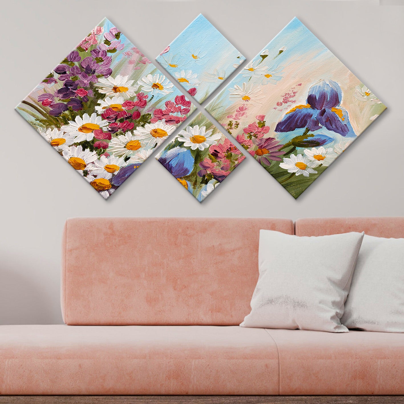 Conjunto Decorativo MDF Multicolor 4 Peças - Impressão UV Premium para Parede