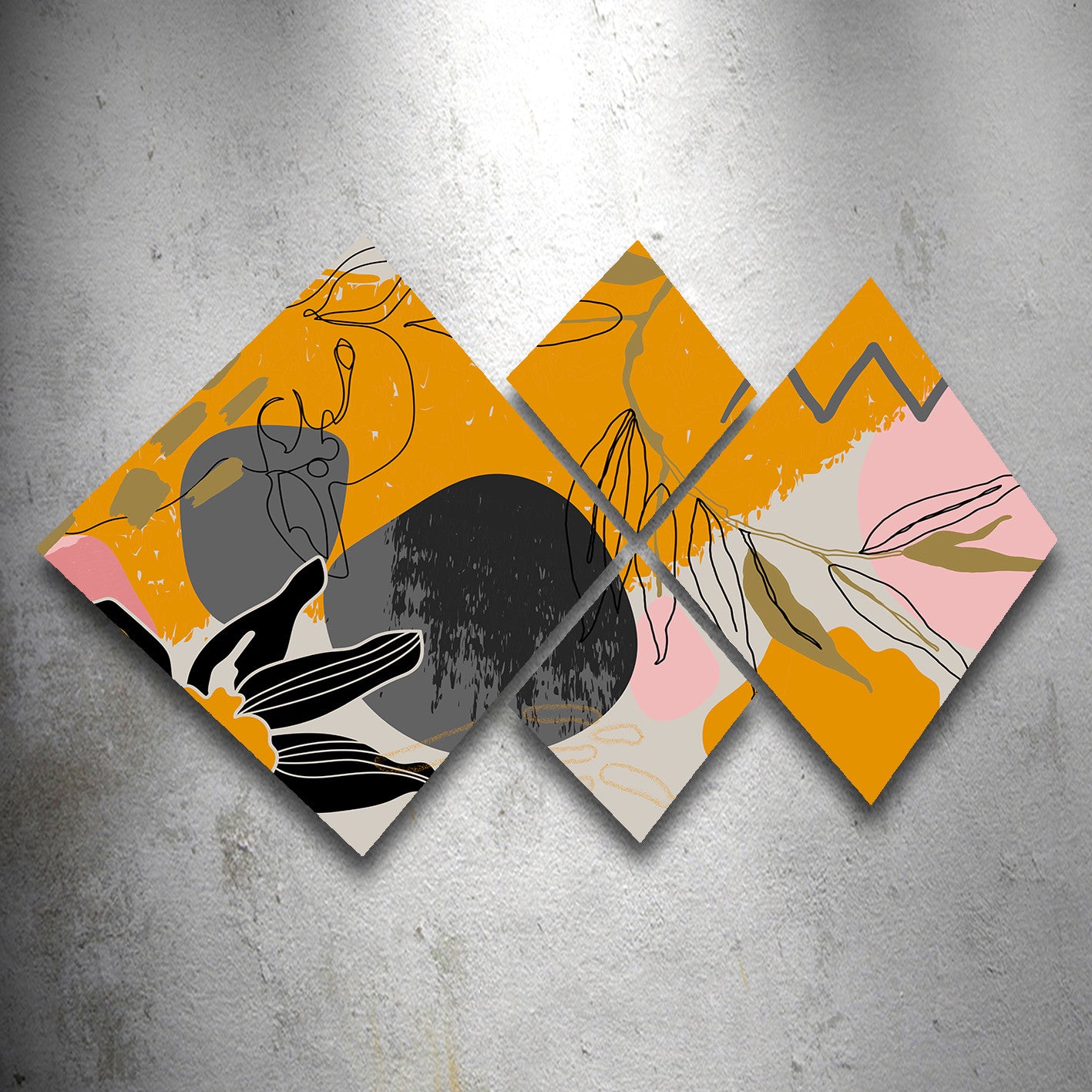 Conjunto Decorativo MDF Multicolor 4 Peças - Impressão UV Premium para Parede