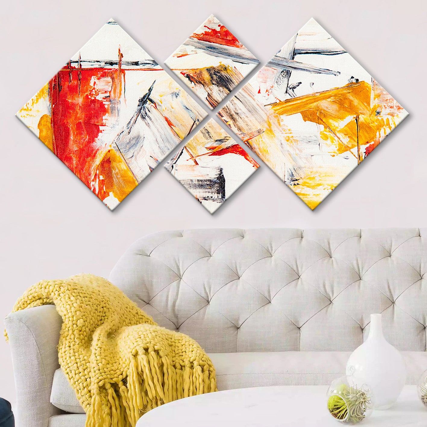 Conjunto Decorativo MDF Multicolor 4 Peças - Impressão UV Premium para Parede