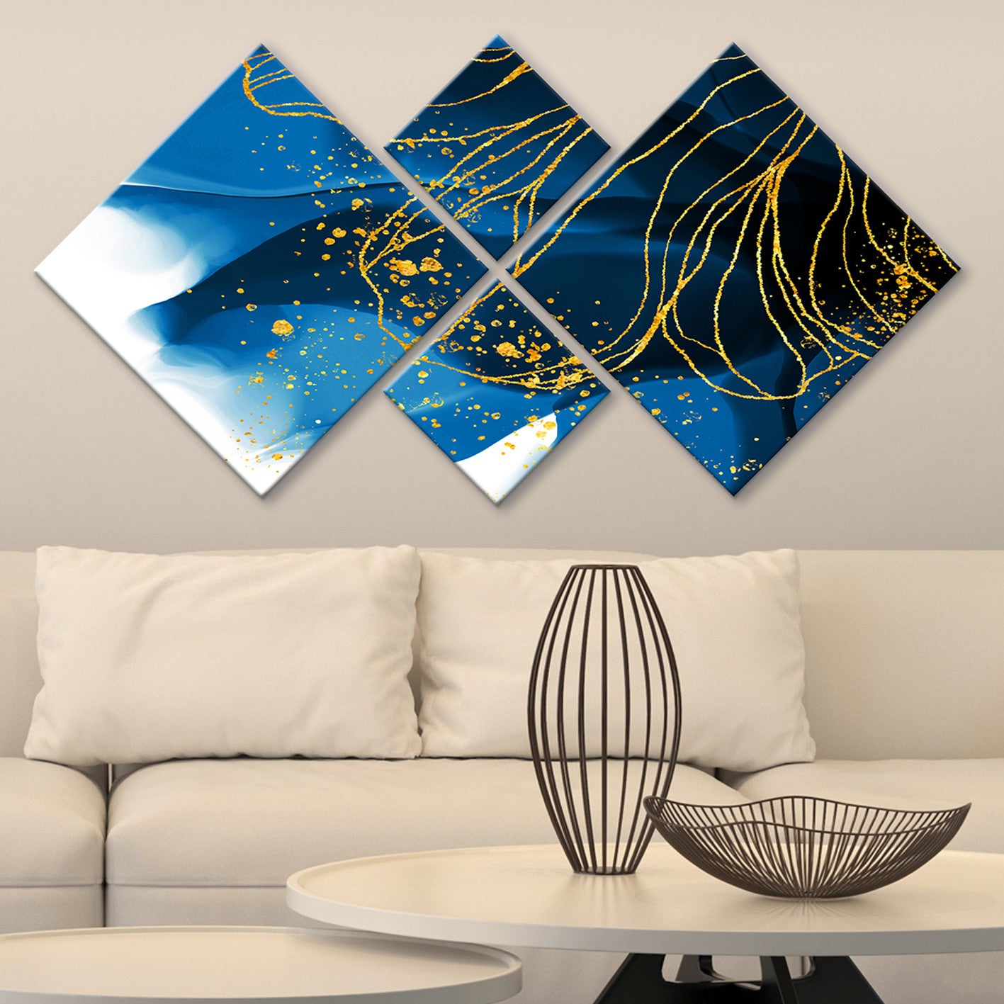 Conjunto Decorativo MDF Multicolor 4 Peças - Impressão UV Premium para Parede