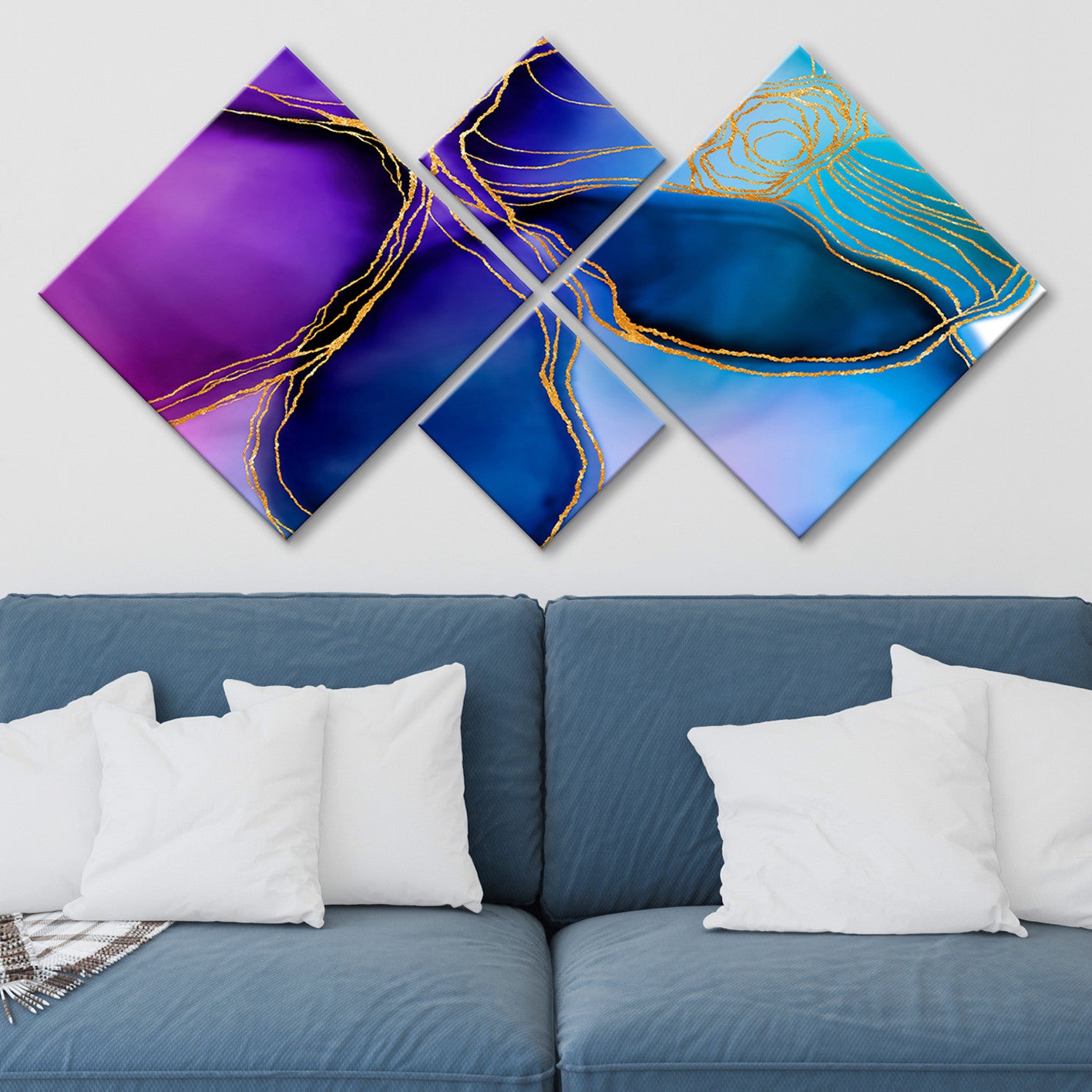 Conjunto Decorativo MDF Multicolor 4 Peças - Impressão UV Premium para Parede