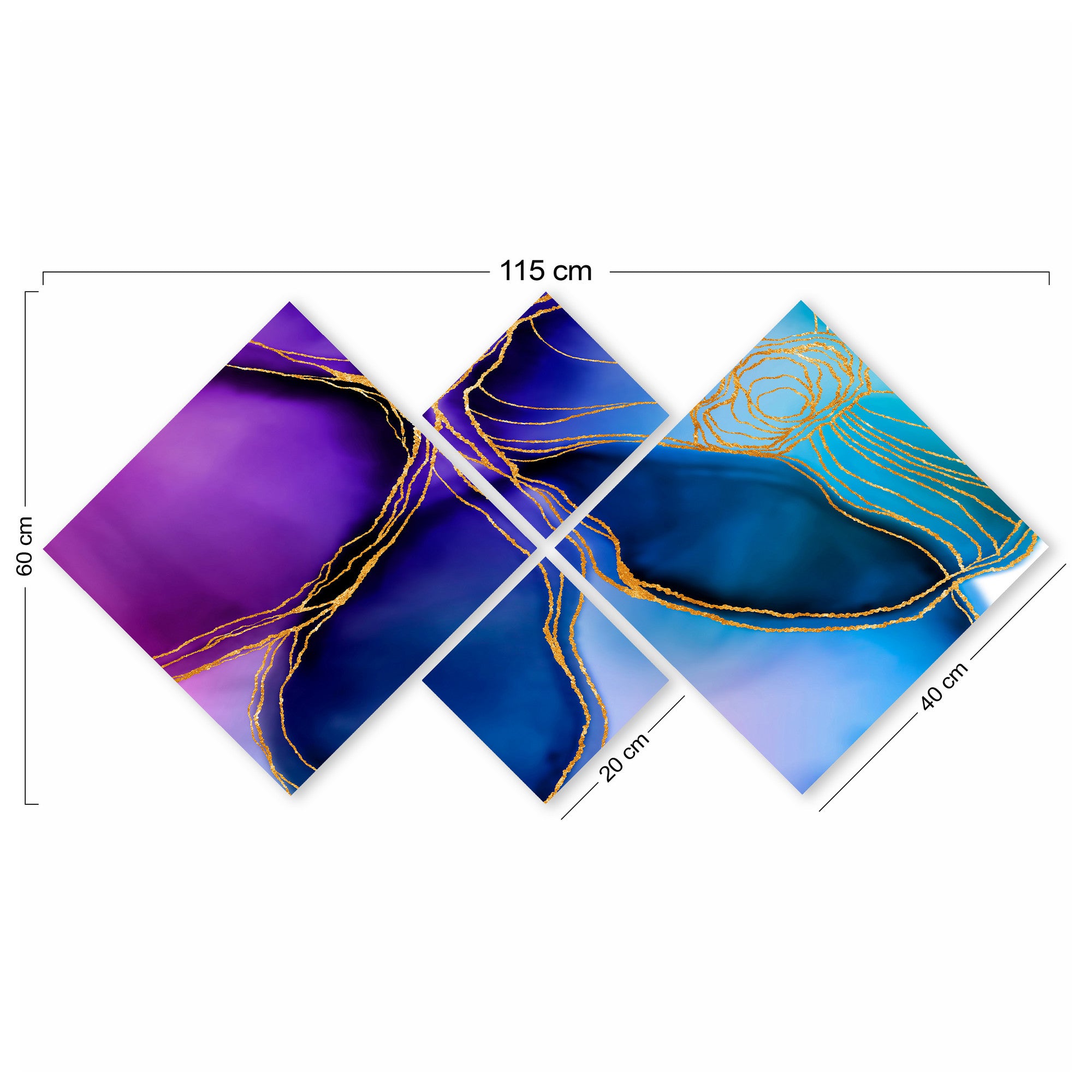 Conjunto Decorativo MDF Multicolor 4 Peças - Impressão UV Premium para Parede