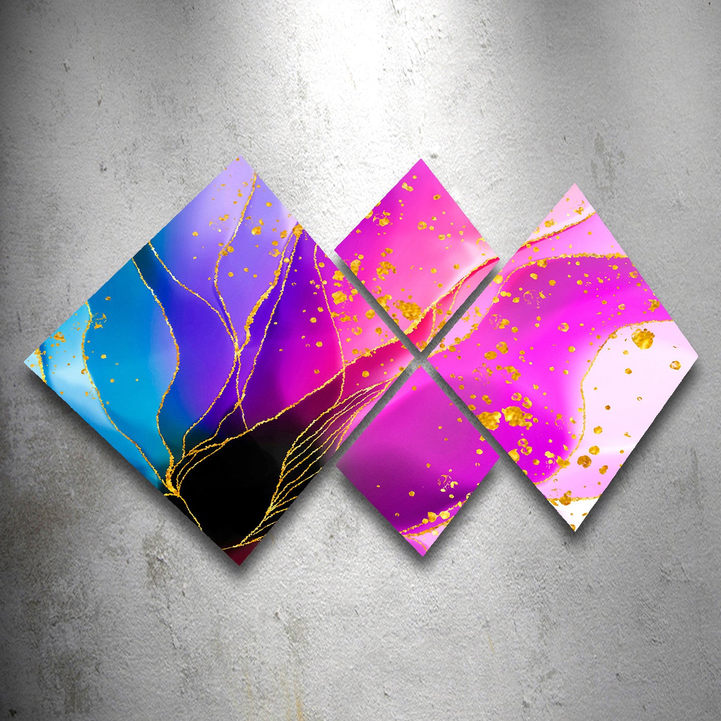 Conjunto Decorativo MDF Multicolor 4 Peças - Quadros Modernos para Parede 60x115cm