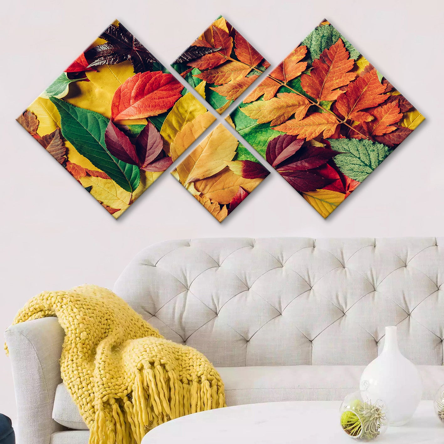 Conjunto Decorativo MDF Multicolor 4 Peças - Impressão UV Premium para Parede