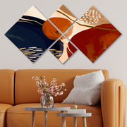 Conjunto Decorativo MDF Multicolor 4 Peças - Impressão UV Premium para Parede