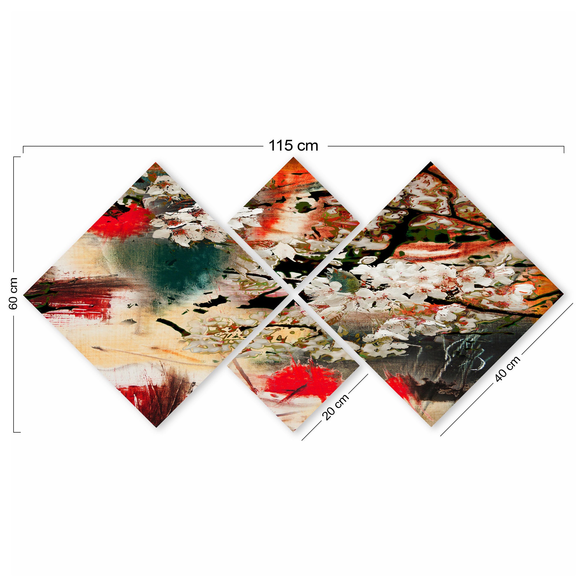 Conjunto Decorativo MDF Multicolor 4 Peças - Impressão UV Premium para Parede