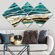 Conjunto Decorativo MDF Multicolor 4 Peças - Impressão UV Premium para Parede