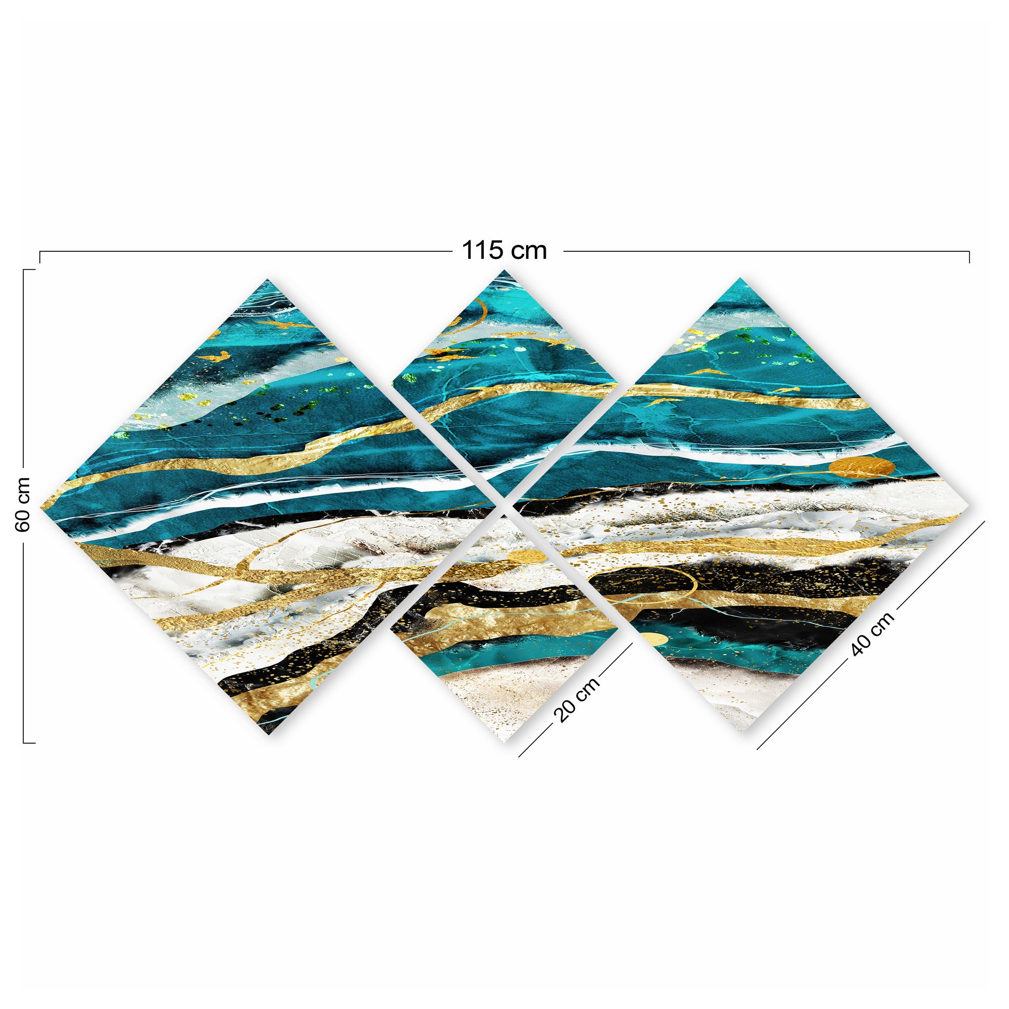 Conjunto Decorativo MDF Multicolor 4 Peças - Impressão UV Premium para Parede