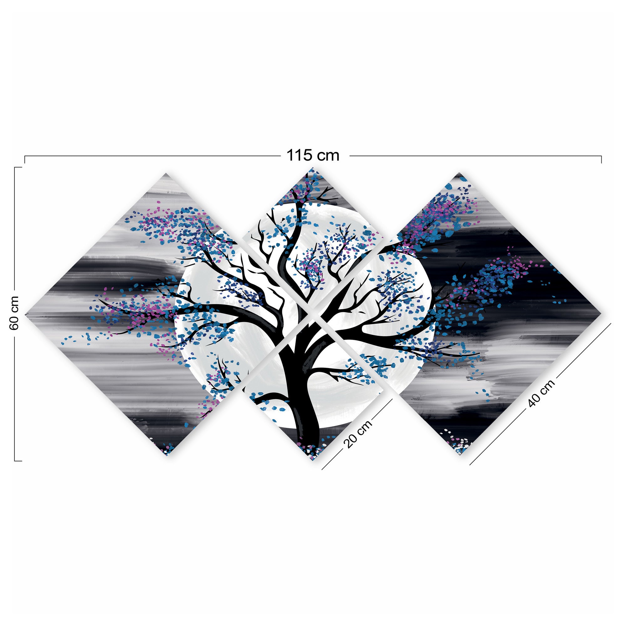 Conjunto Decorativo MDF Multicolor 4 Peças - Impressão UV Premium para Parede