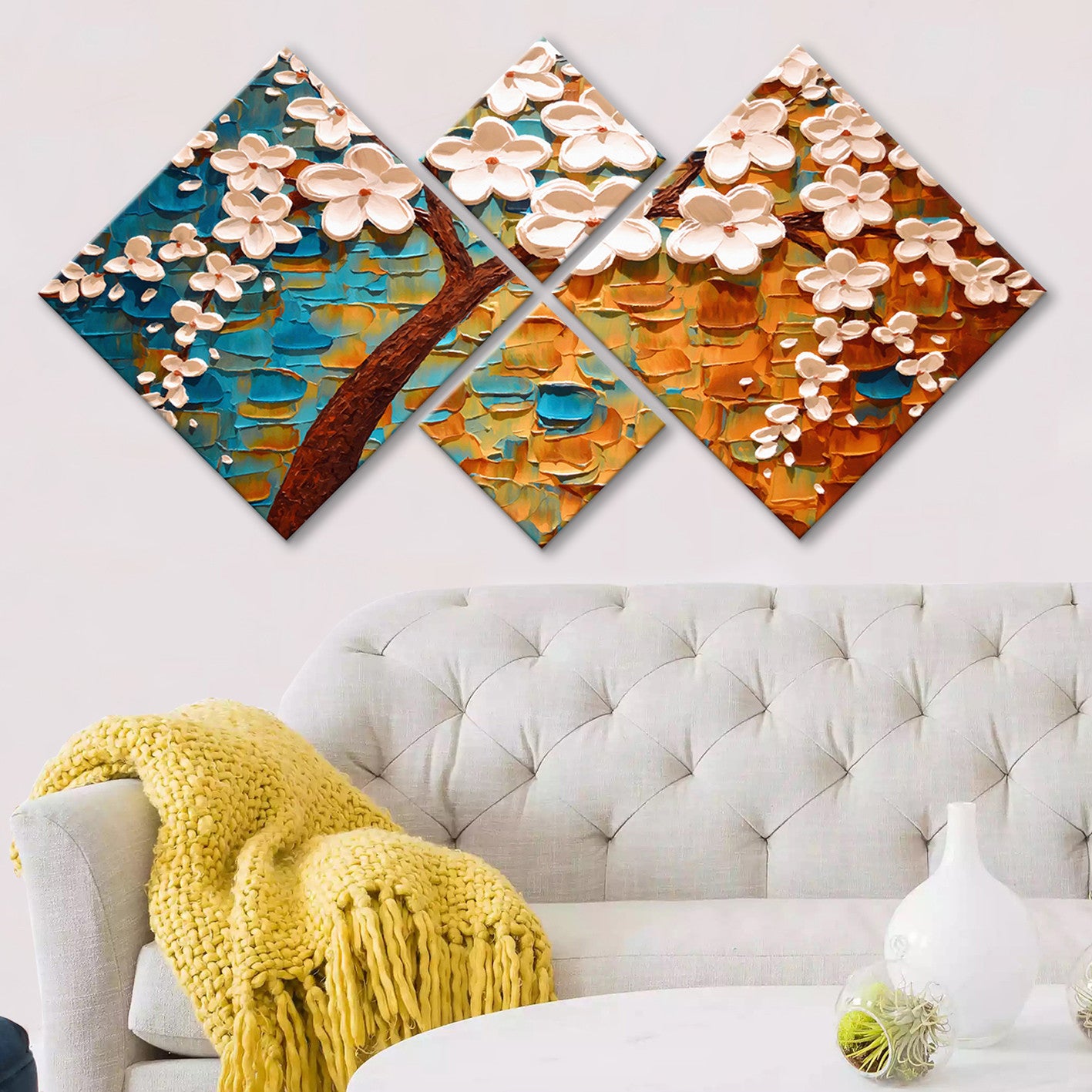 Conjunto Decorativo MDF Multicolor 4 Peças - Impressão UV Premium para Parede