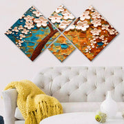 Conjunto Decorativo MDF Multicolor 4 Peças - Impressão UV Premium para Parede