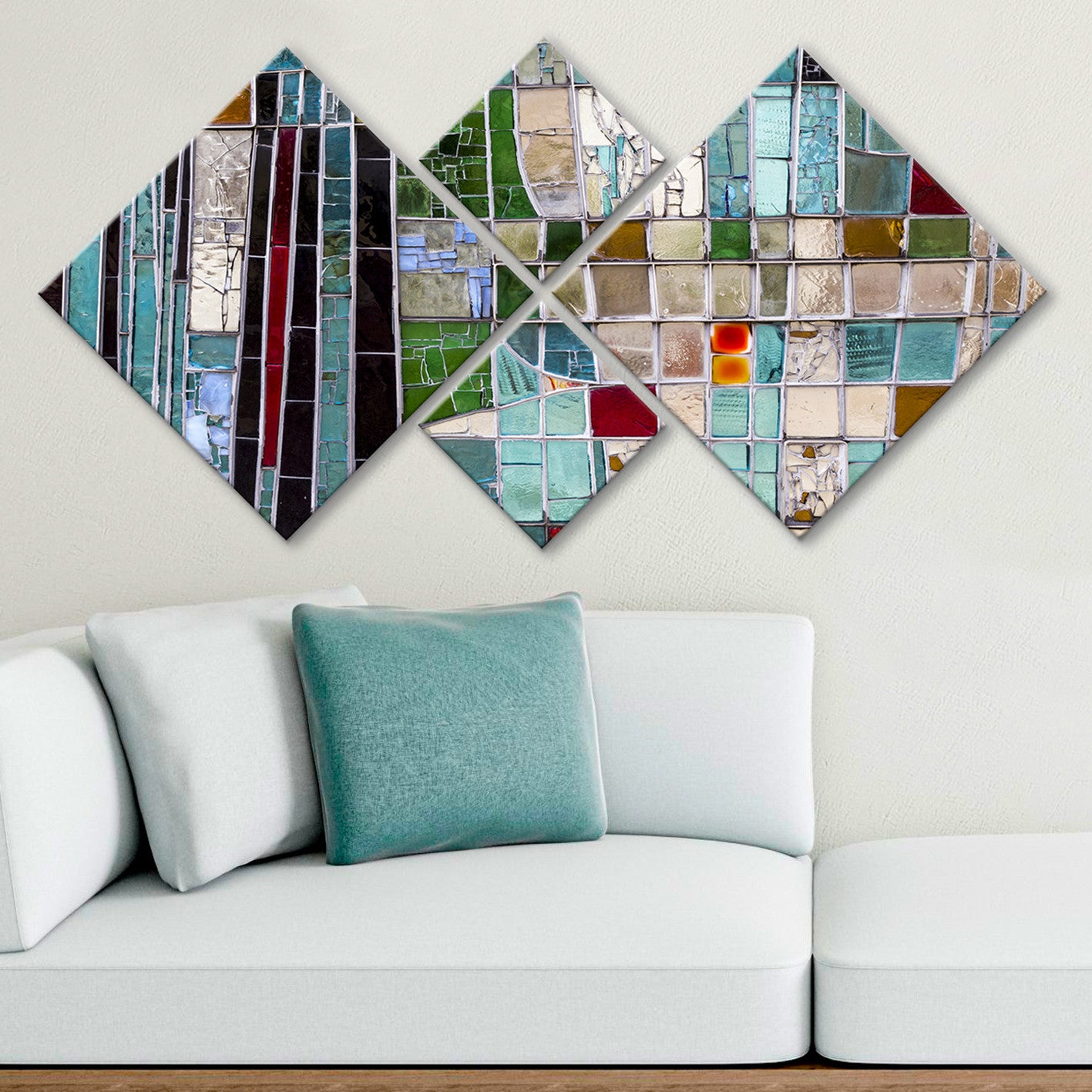 Conjunto Decorativo MDF Multicolor 4 Peças - Impressão UV Premium para Parede