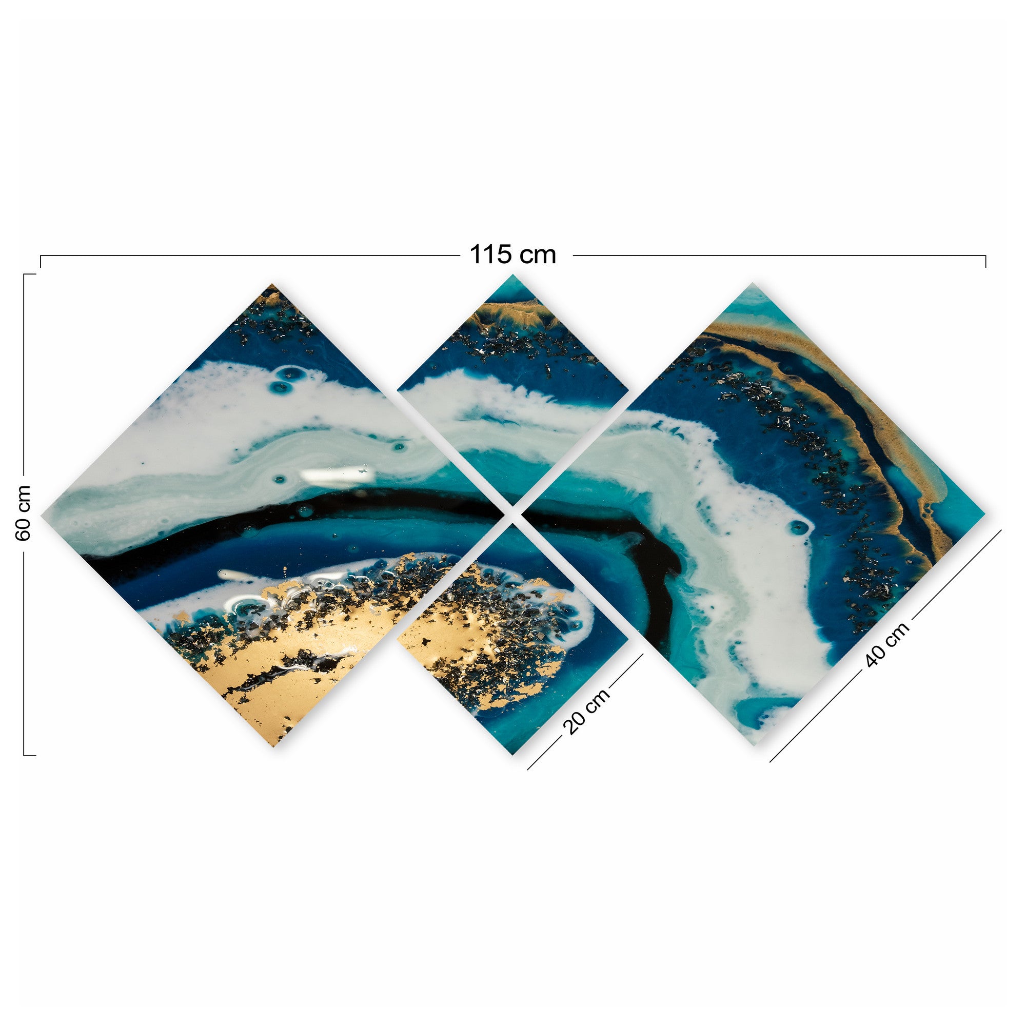 Conjunto Decorativo MDF Multicolor 4 Peças - Impressão UV Premium para Parede