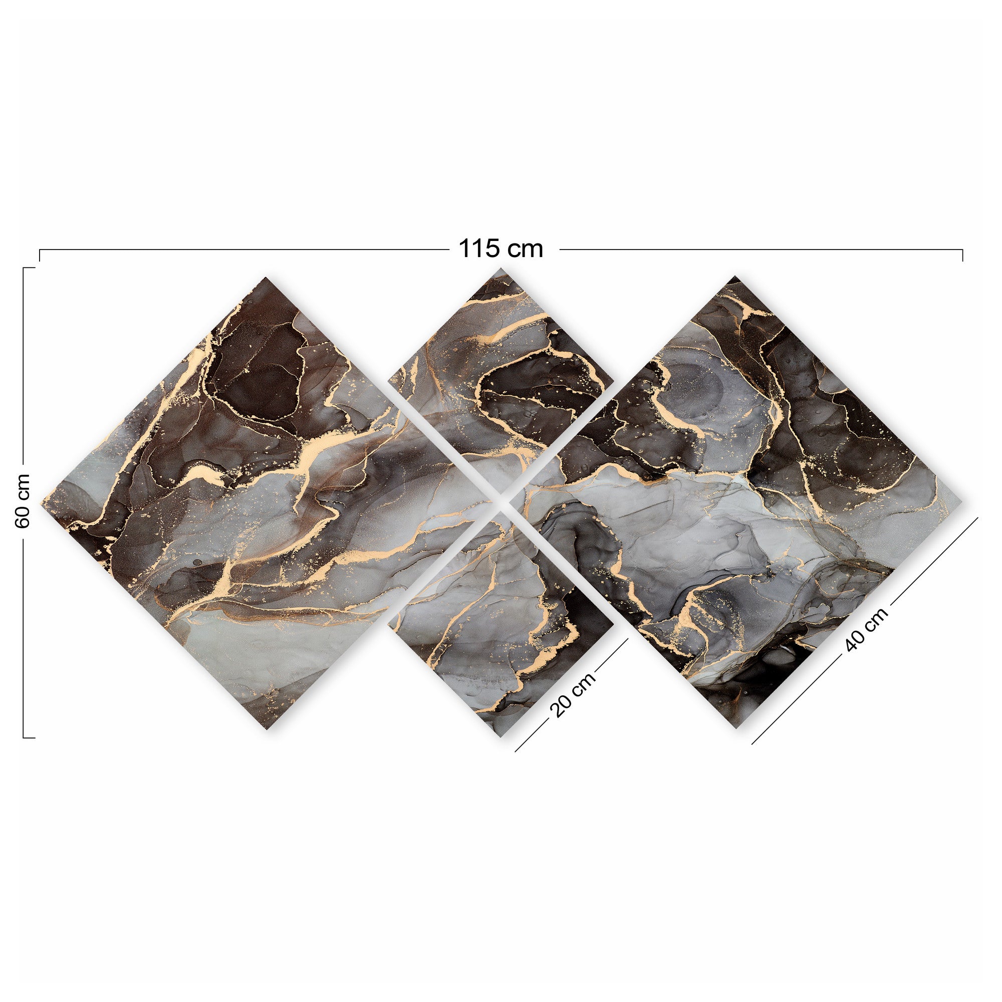 Conjunto Decorativo MDF Multicolor 4 Peças - Impressão UV Premium para Parede