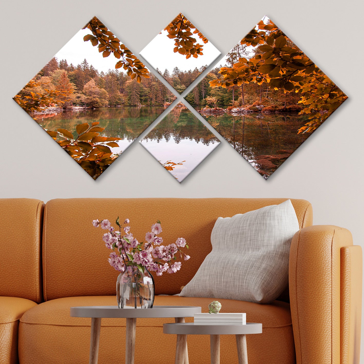 Conjunto Decorativo MDF Multicolor 4 Peças - Impressão UV Premium para Parede