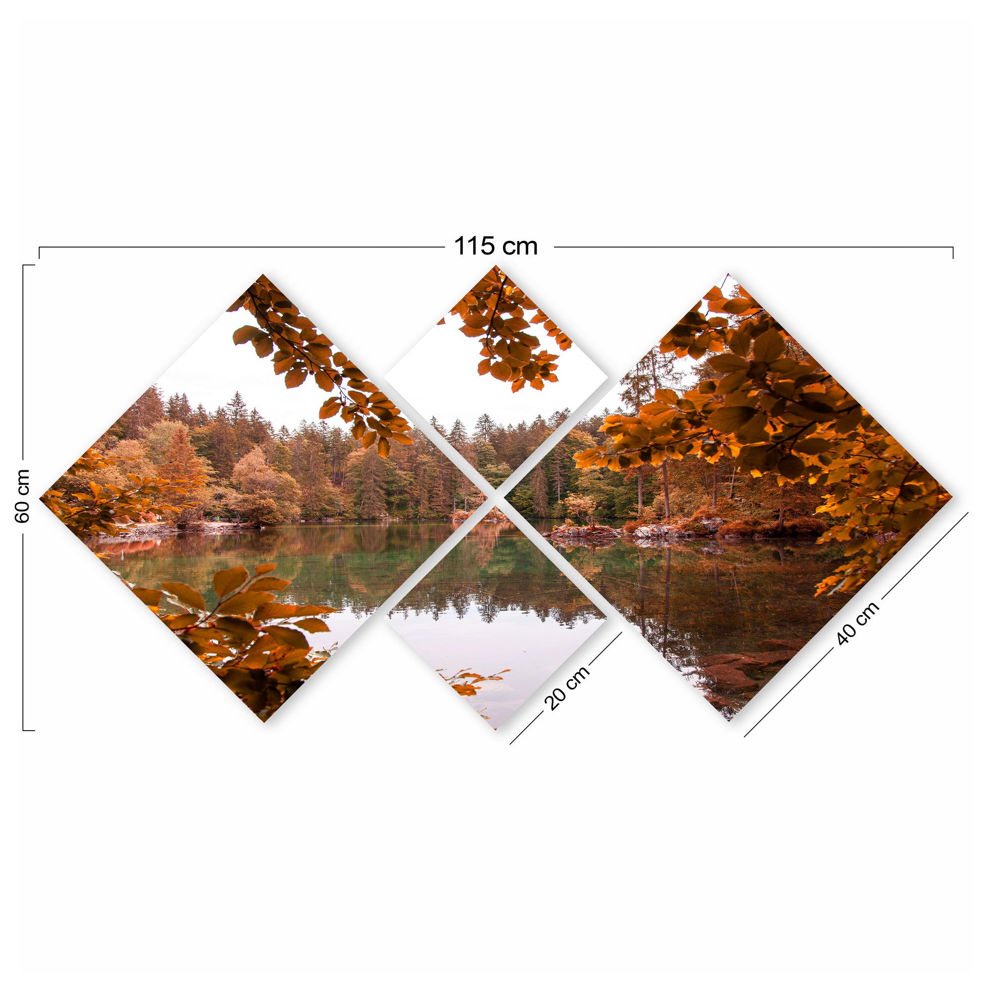 Conjunto Decorativo MDF Multicolor 4 Peças - Impressão UV Premium para Parede