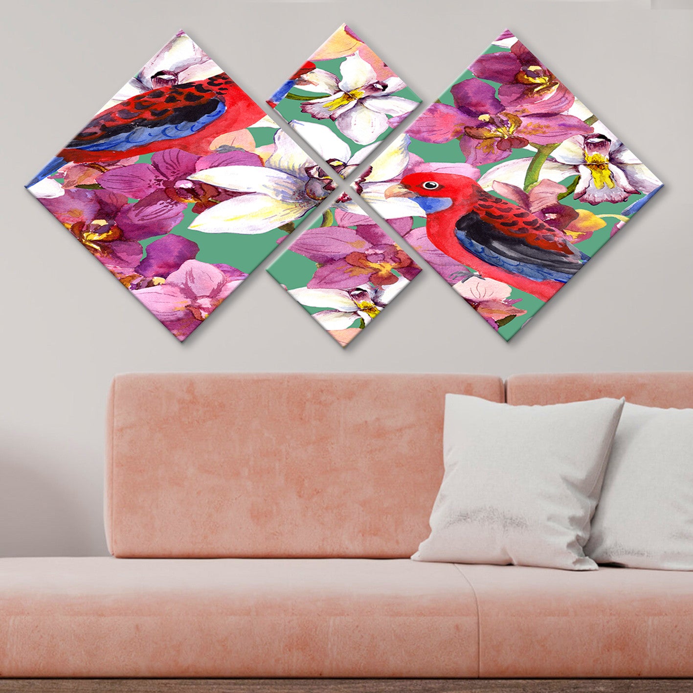 Conjunto Decorativo MDF Multicolor 4 Peças - Impressão UV Premium para Parede