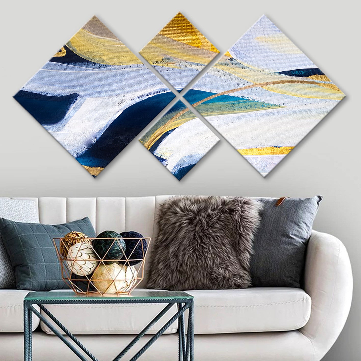 Conjunto Decorativo MDF Multicolor 4 Peças - Impressão UV Premium para Parede