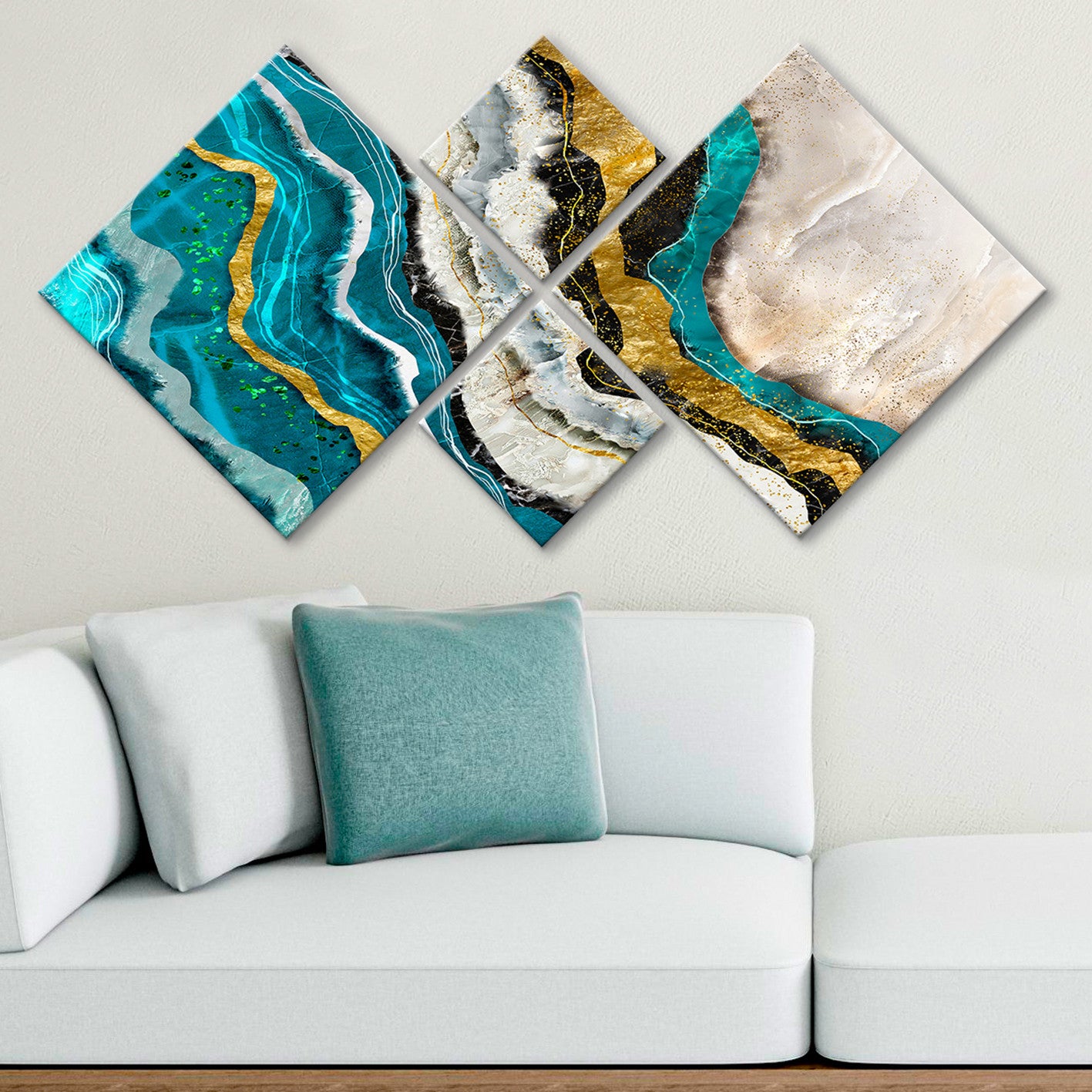 Conjunto Decorativo MDF Multicolor 4 Peças - Impressão UV Premium para Parede