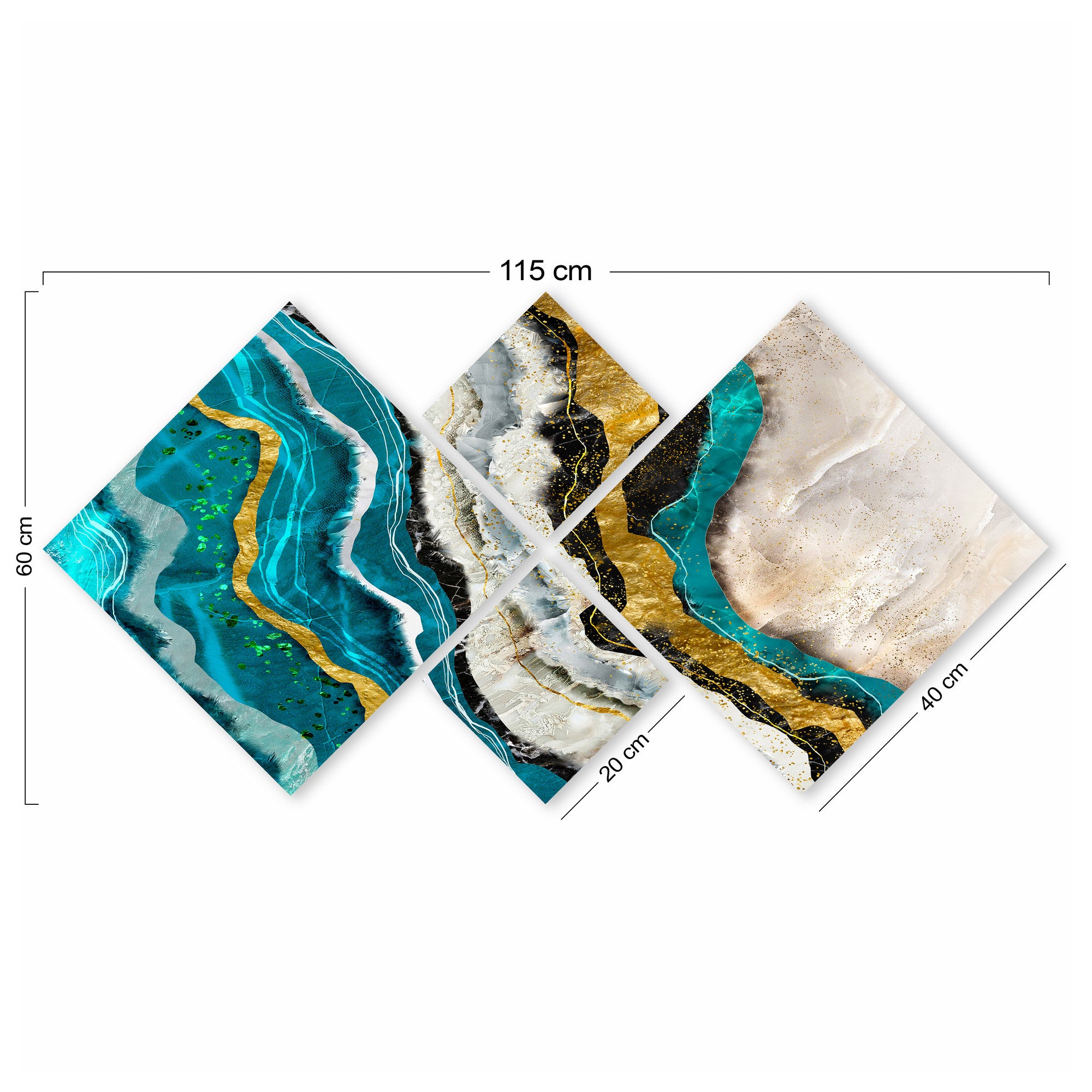 Conjunto Decorativo MDF Multicolor 4 Peças - Impressão UV Premium para Parede