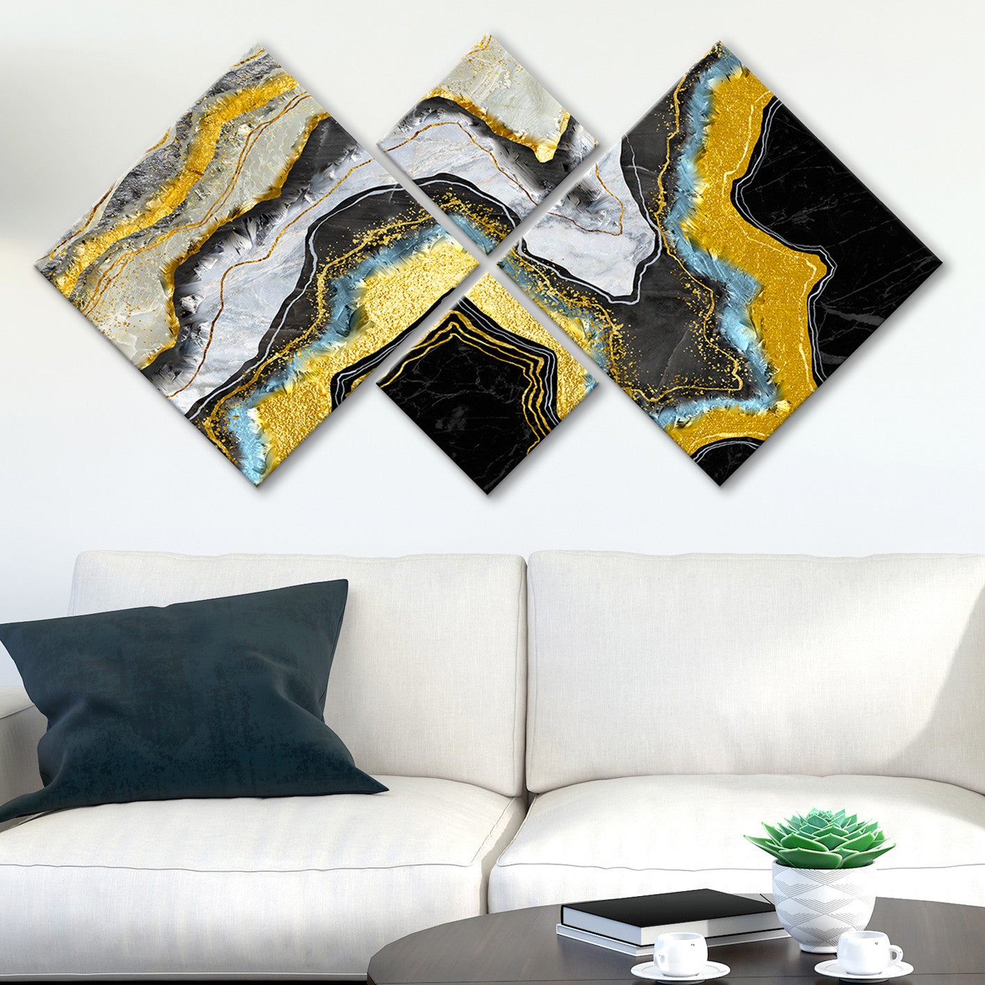 Conjunto Decorativo MDF Multicolor 4 Peças - Impressão UV Premium para Parede