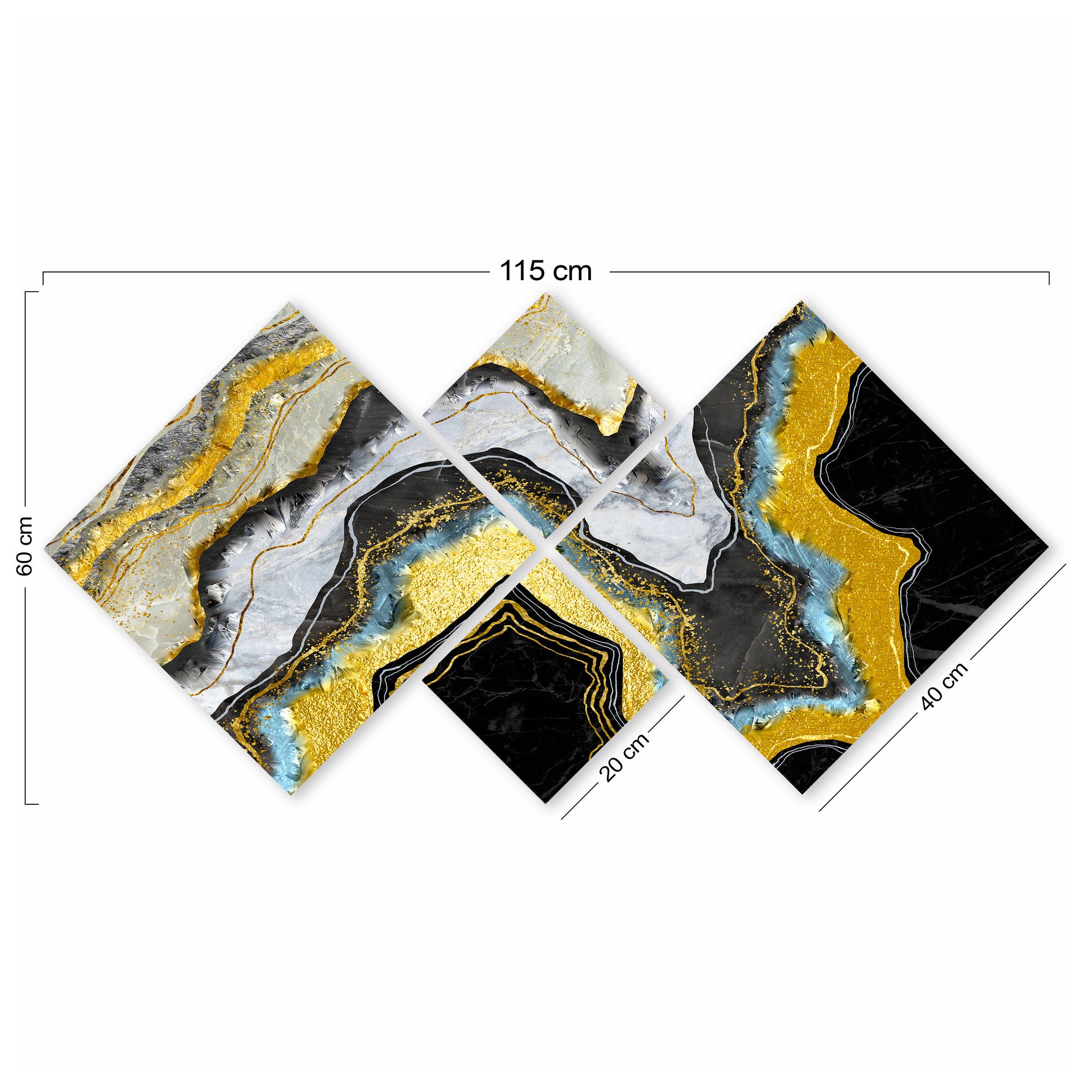 Conjunto Decorativo MDF Multicolor 4 Peças - Impressão UV Premium para Parede