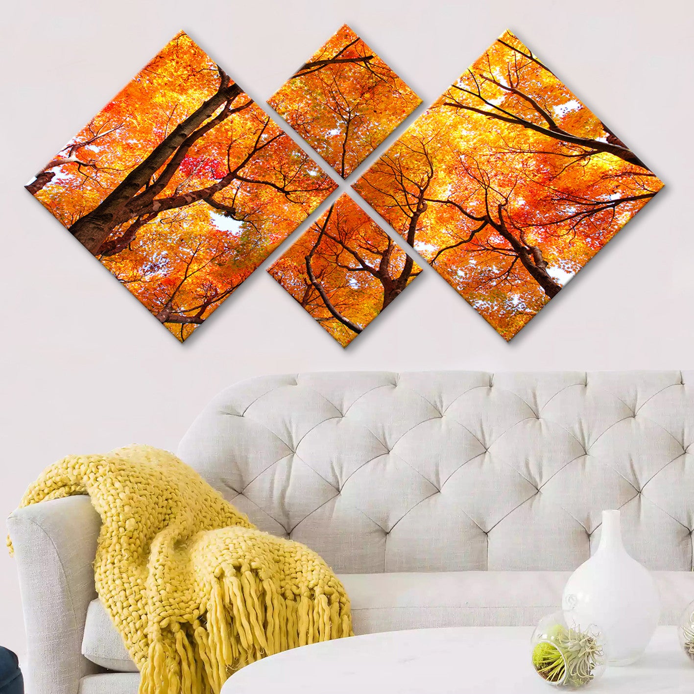 Conjunto Decorativo MDF Multicolor 4 Peças - Impressão UV Premium para Parede