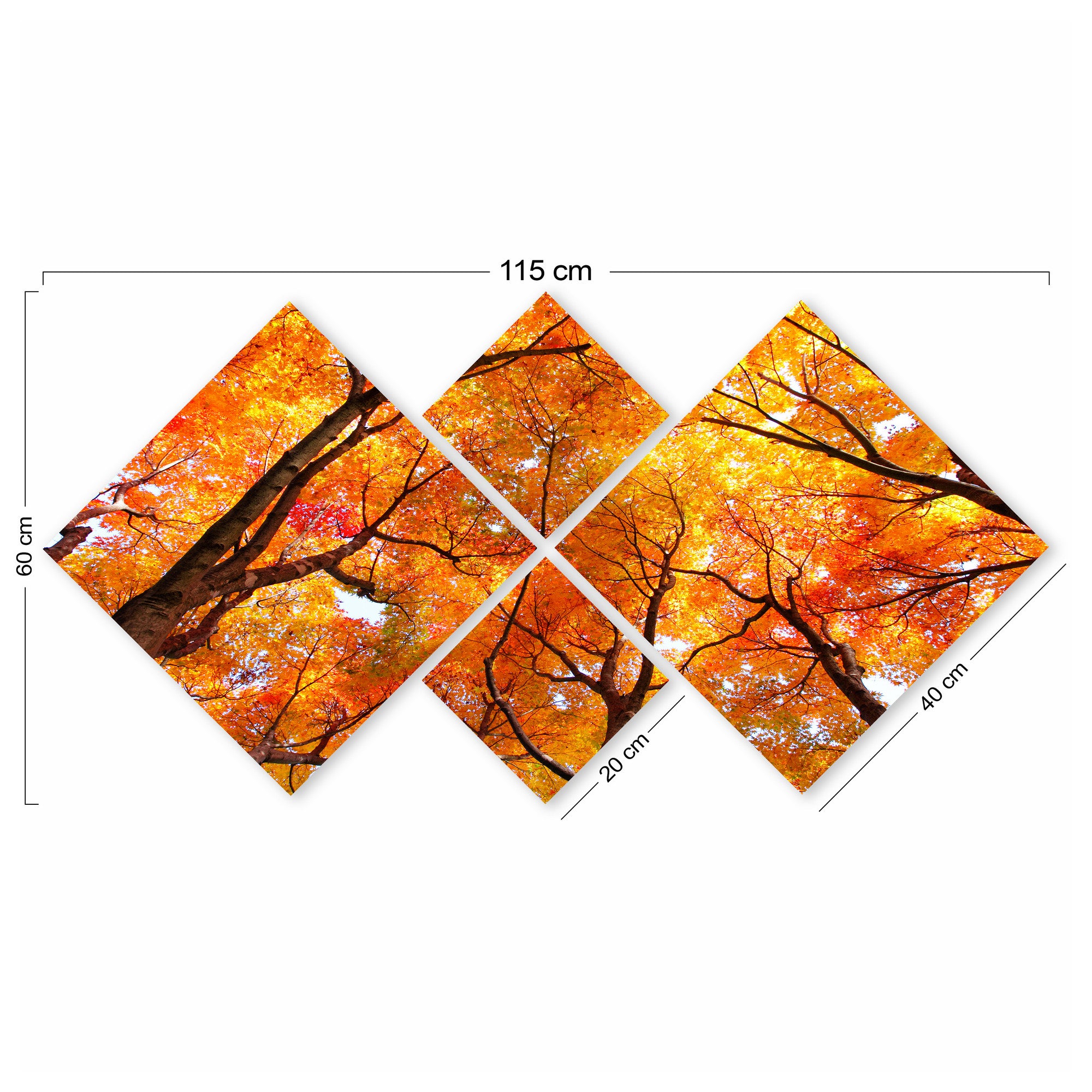 Conjunto Decorativo MDF Multicolor 4 Peças - Impressão UV Premium para Parede