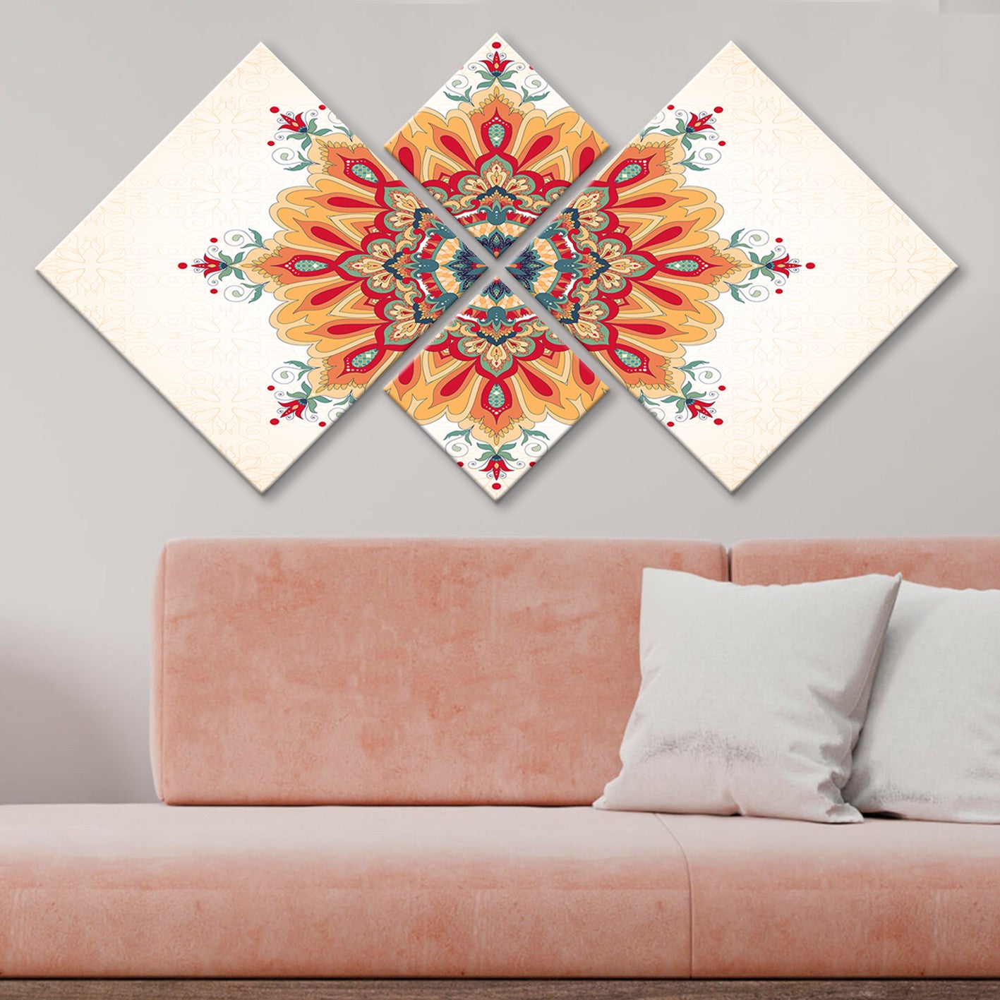 Conjunto Decorativo MDF Multicolor 4 Peças - Impressão UV Premium para Parede