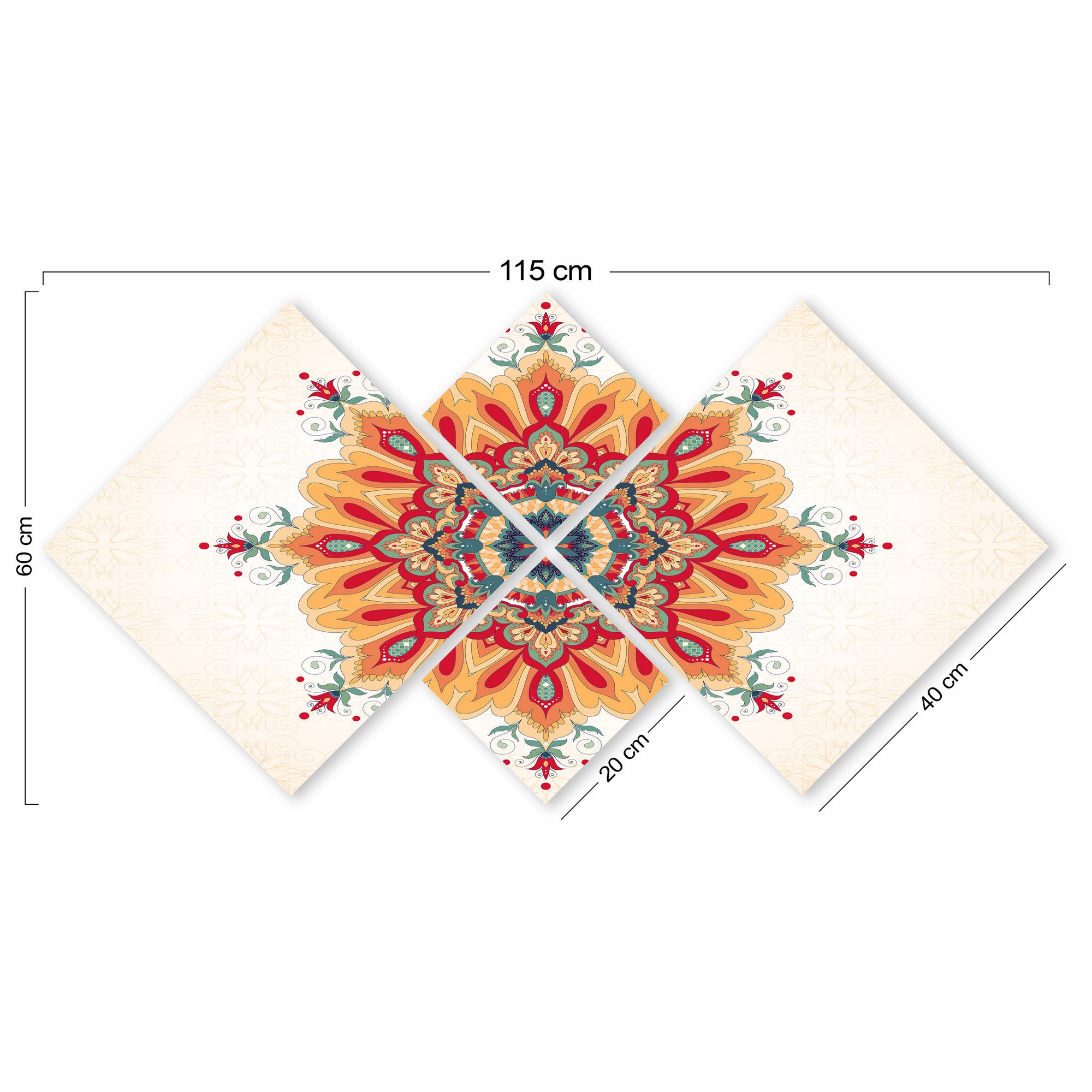 Conjunto Decorativo MDF Multicolor 4 Peças - Impressão UV Premium para Parede