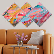 Conjunto Decorativo MDF Multicolor 4 Peças - Impressão UV Premium para Parede