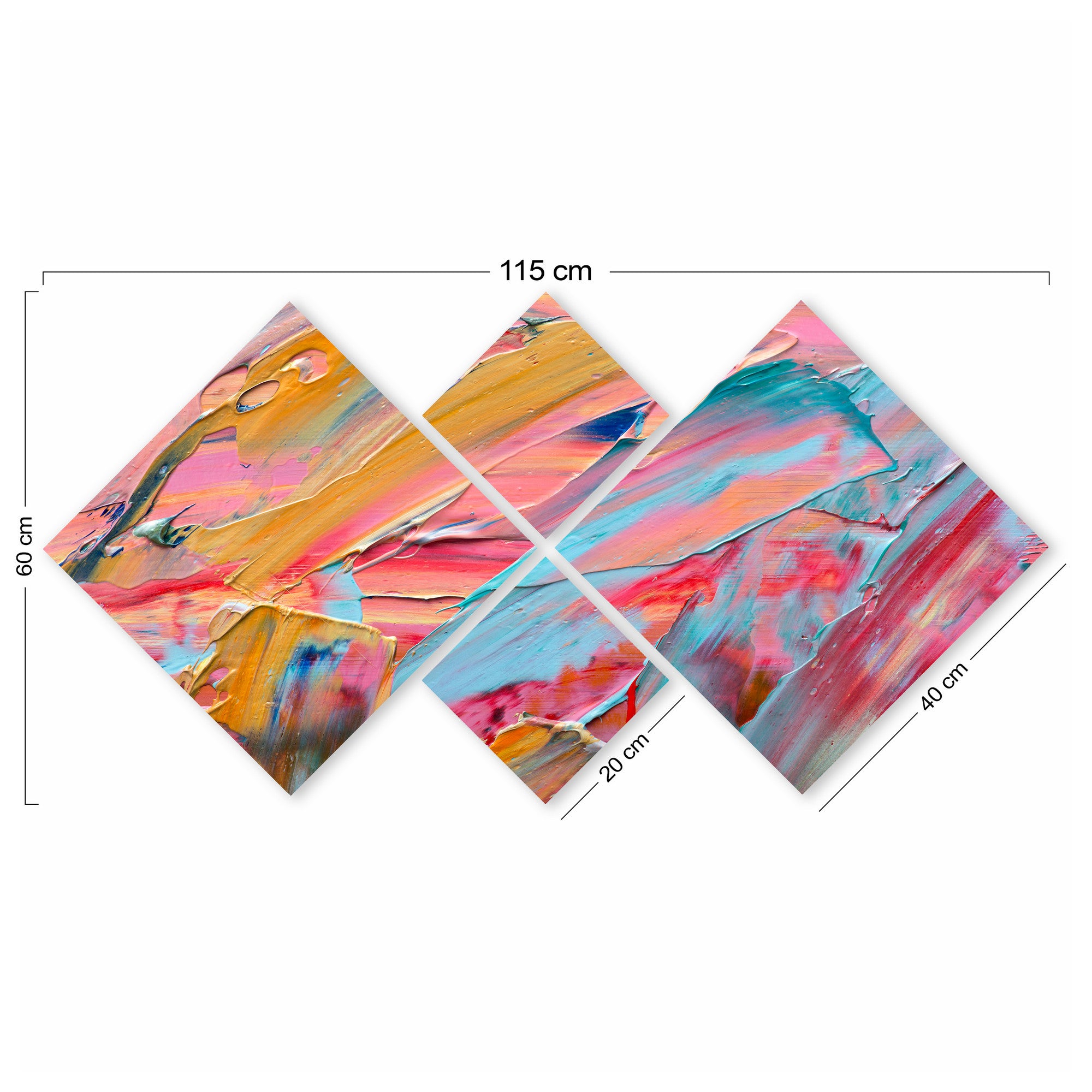 Conjunto Decorativo MDF Multicolor 4 Peças - Impressão UV Premium para Parede