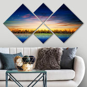 Conjunto Decorativo MDF Multicolor 4 Peças - Impressão UV Premium para Parede