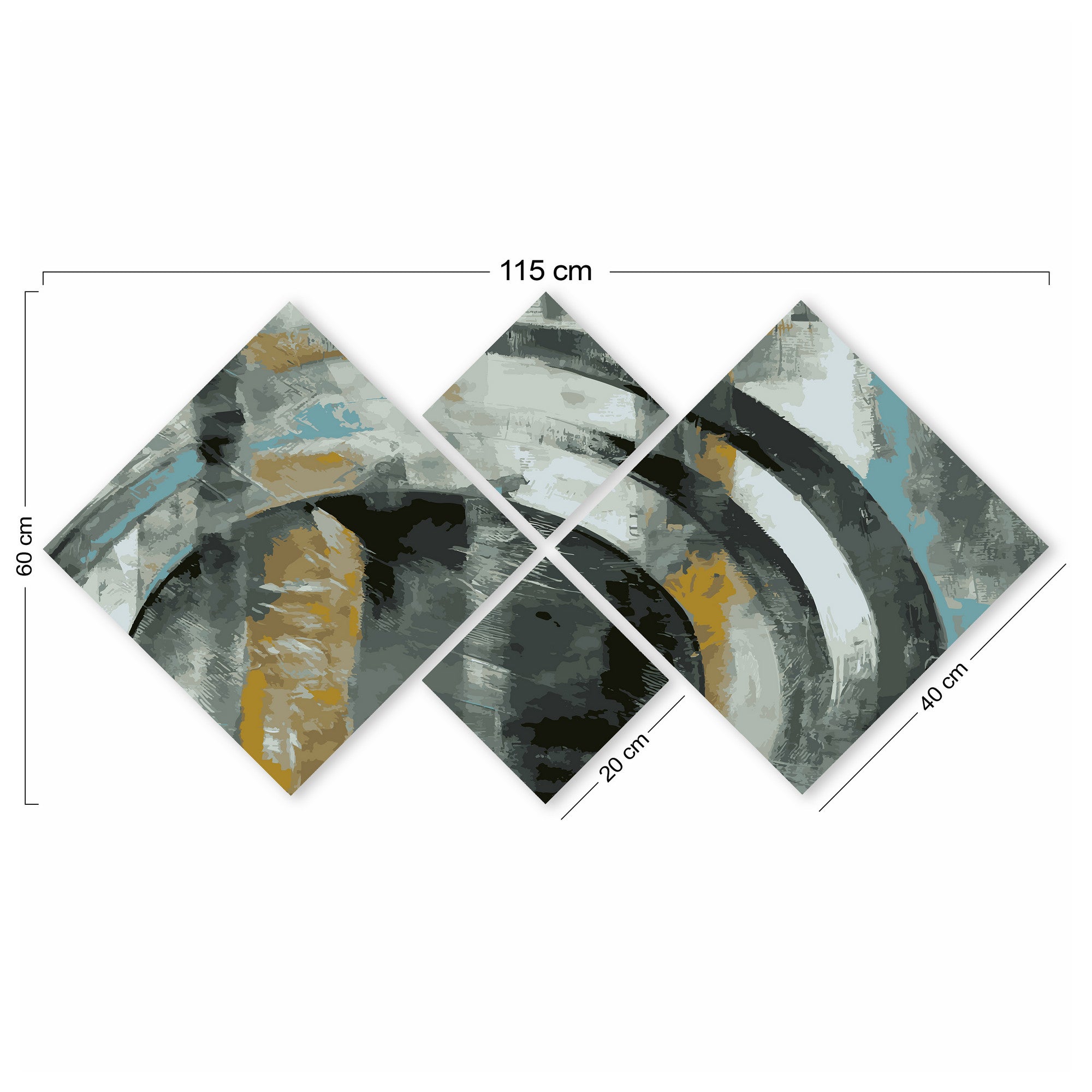 Conjunto Decorativo MDF Multicolor 4 Peças - Impressão UV Premium para Parede