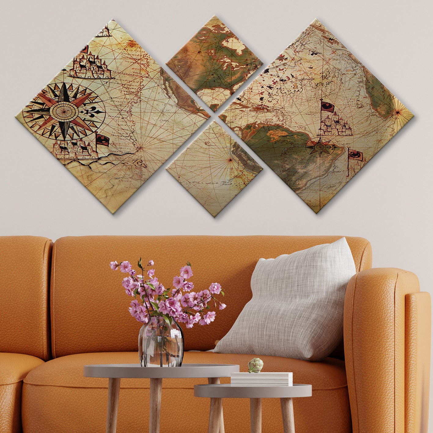 Conjunto Decorativo MDF Multicolor 4 Peças - Impressão UV Premium para Parede