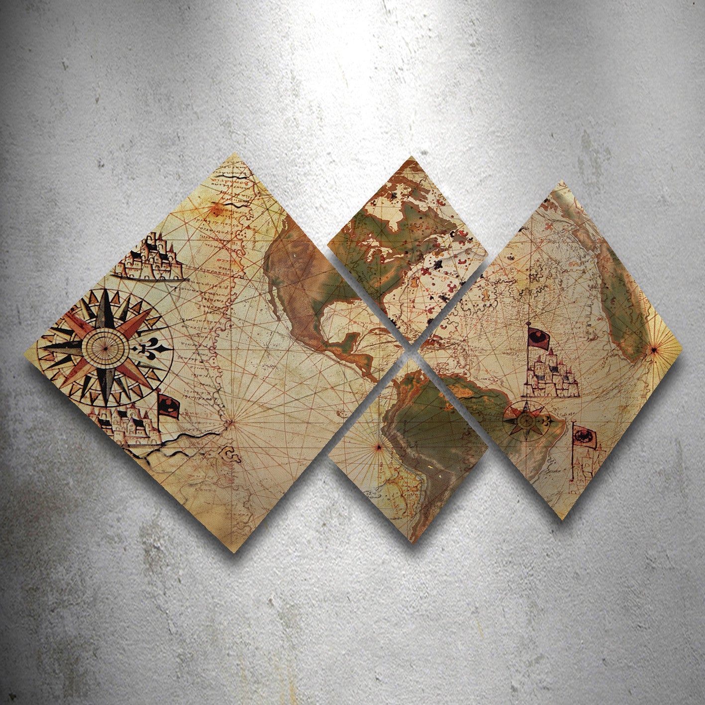 Conjunto Decorativo MDF Multicolor 4 Peças - Impressão UV Premium para Parede