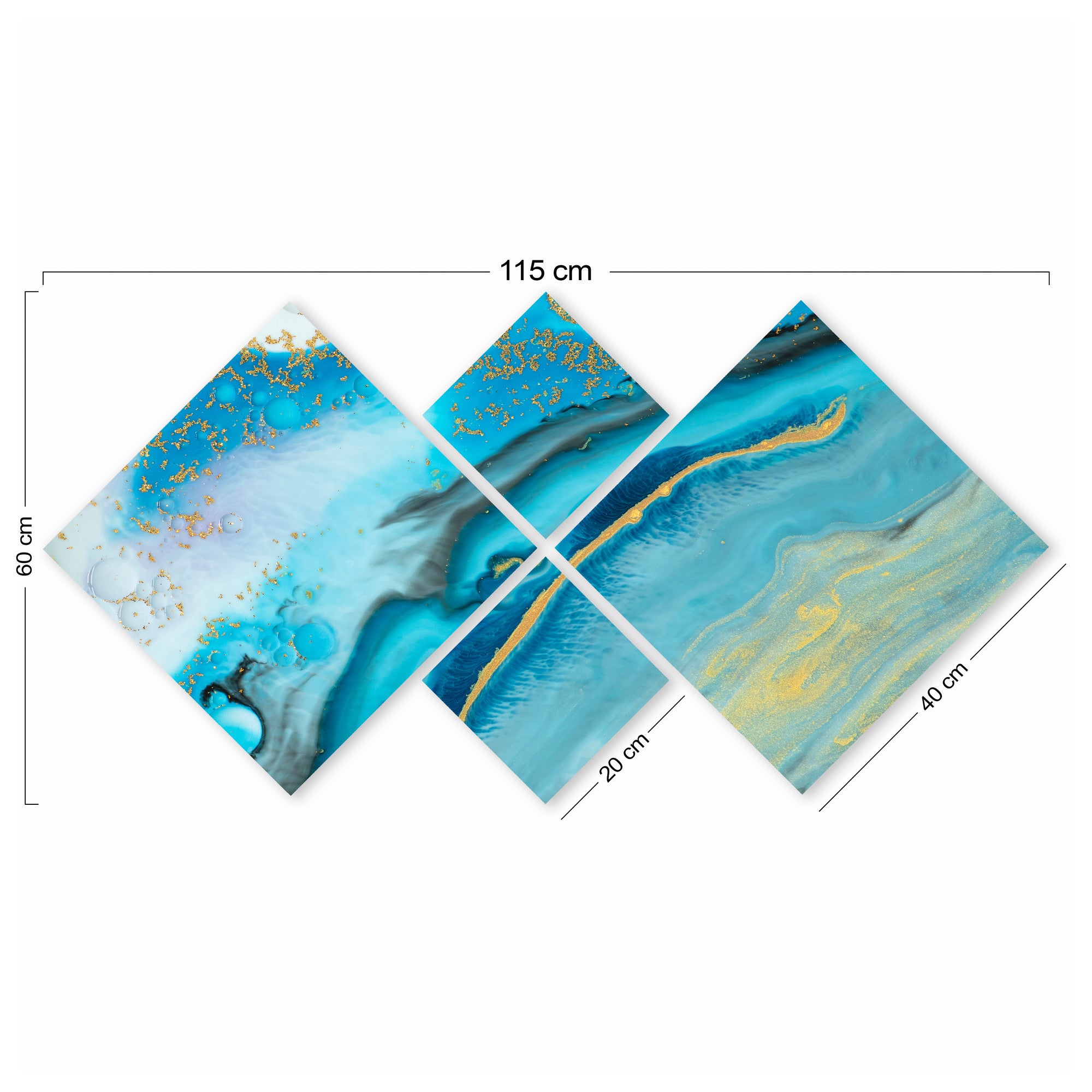 Conjunto Decorativo MDF Multicolor 4 Peças - Impressão UV Premium para Parede