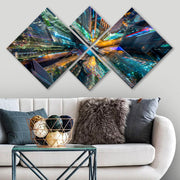 Conjunto Decorativo MDF Multicolor 4 Peças - Impressão UV Premium para Parede