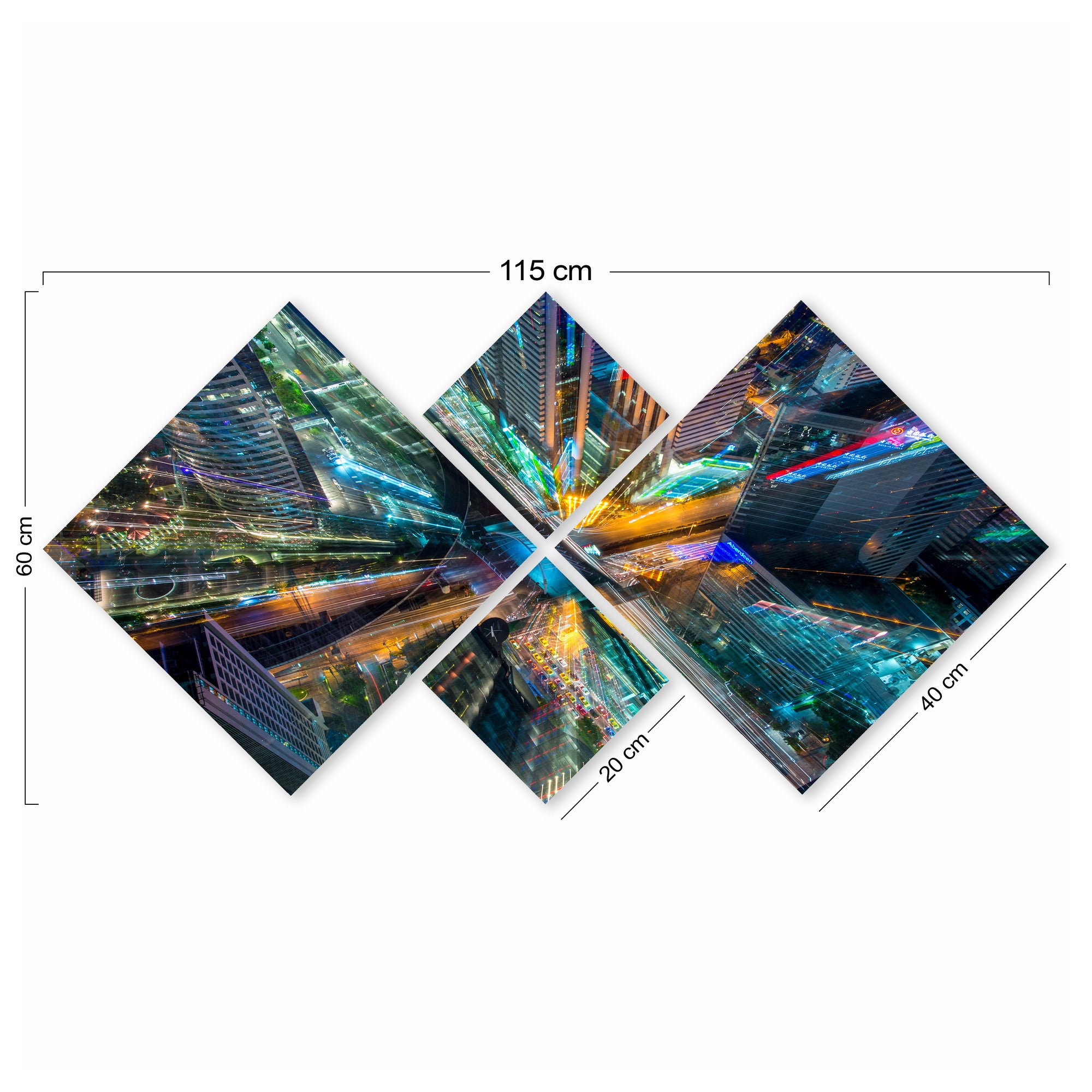 Conjunto Decorativo MDF Multicolor 4 Peças - Impressão UV Premium para Parede