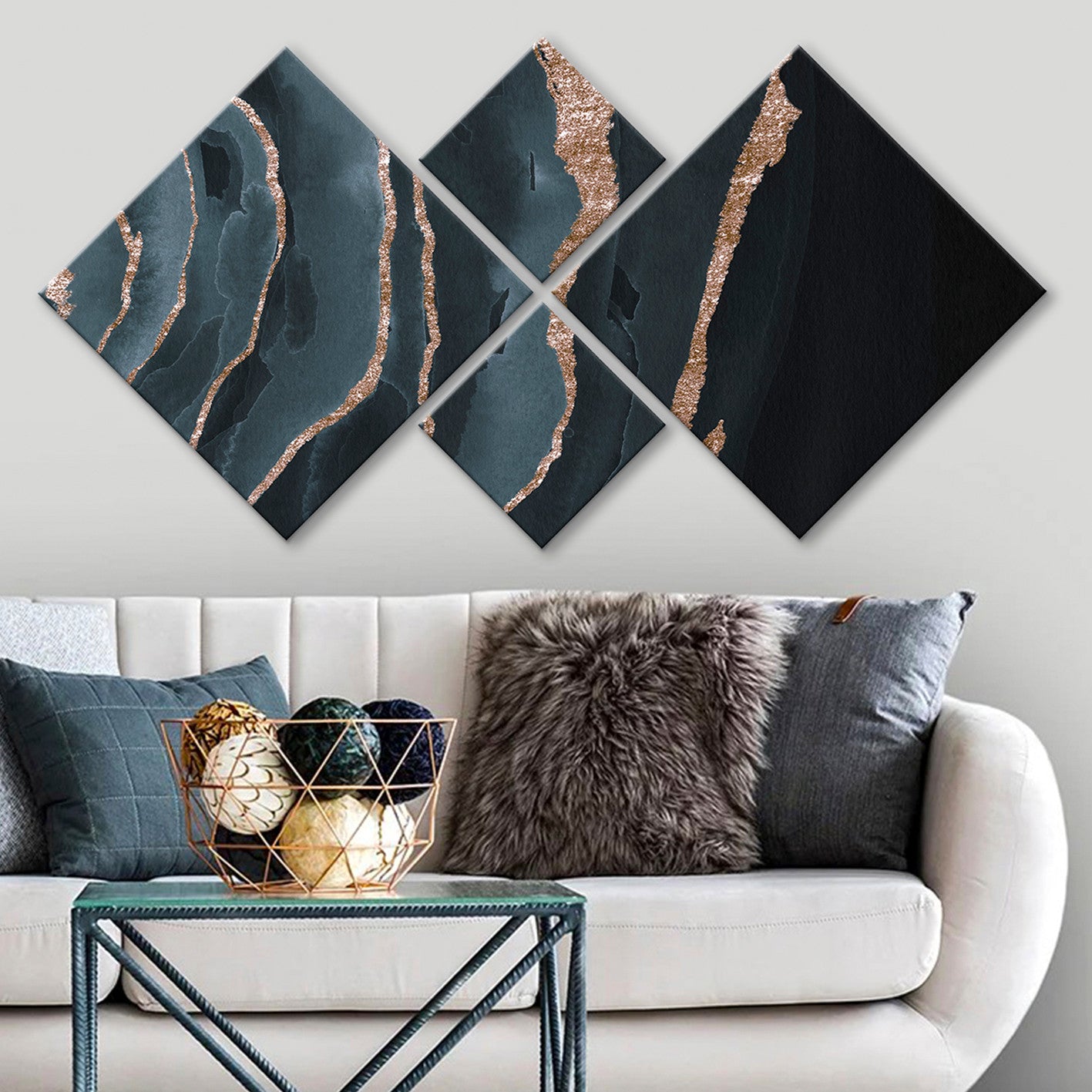 Conjunto Decorativo MDF Multicolor 4 Peças - Impressão UV Premium para Parede