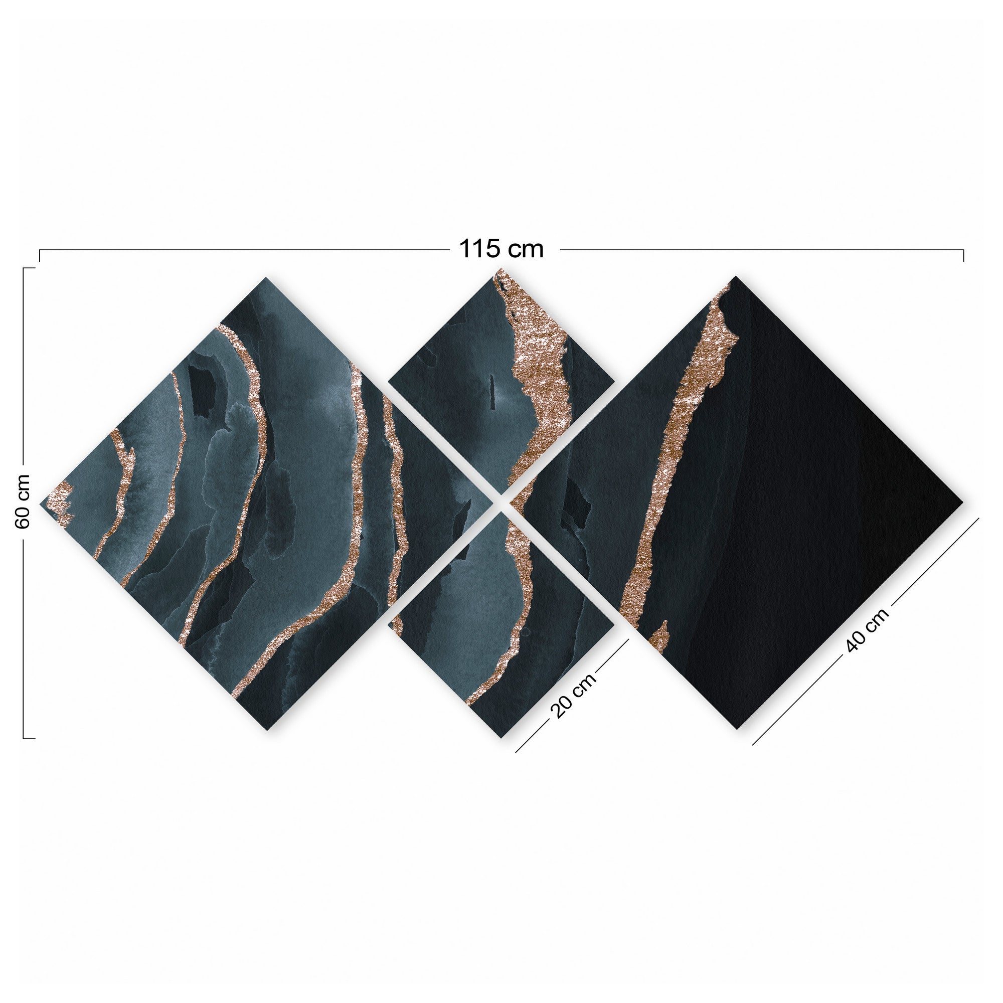 Conjunto Decorativo MDF Multicolor 4 Peças - Impressão UV Premium para Parede