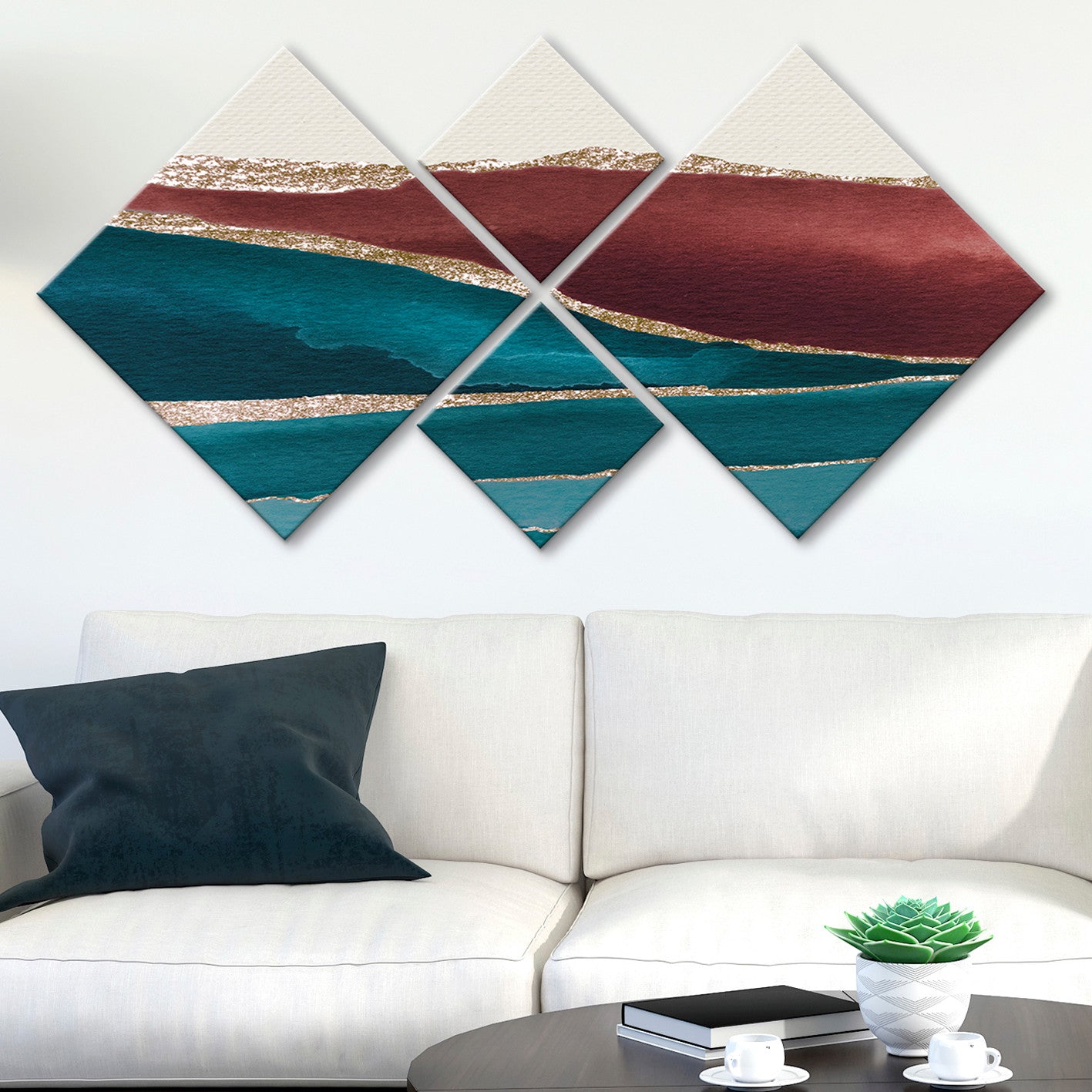Conjunto Decorativo MDF Multicolor 4 Peças - Impressão UV Premium para Parede