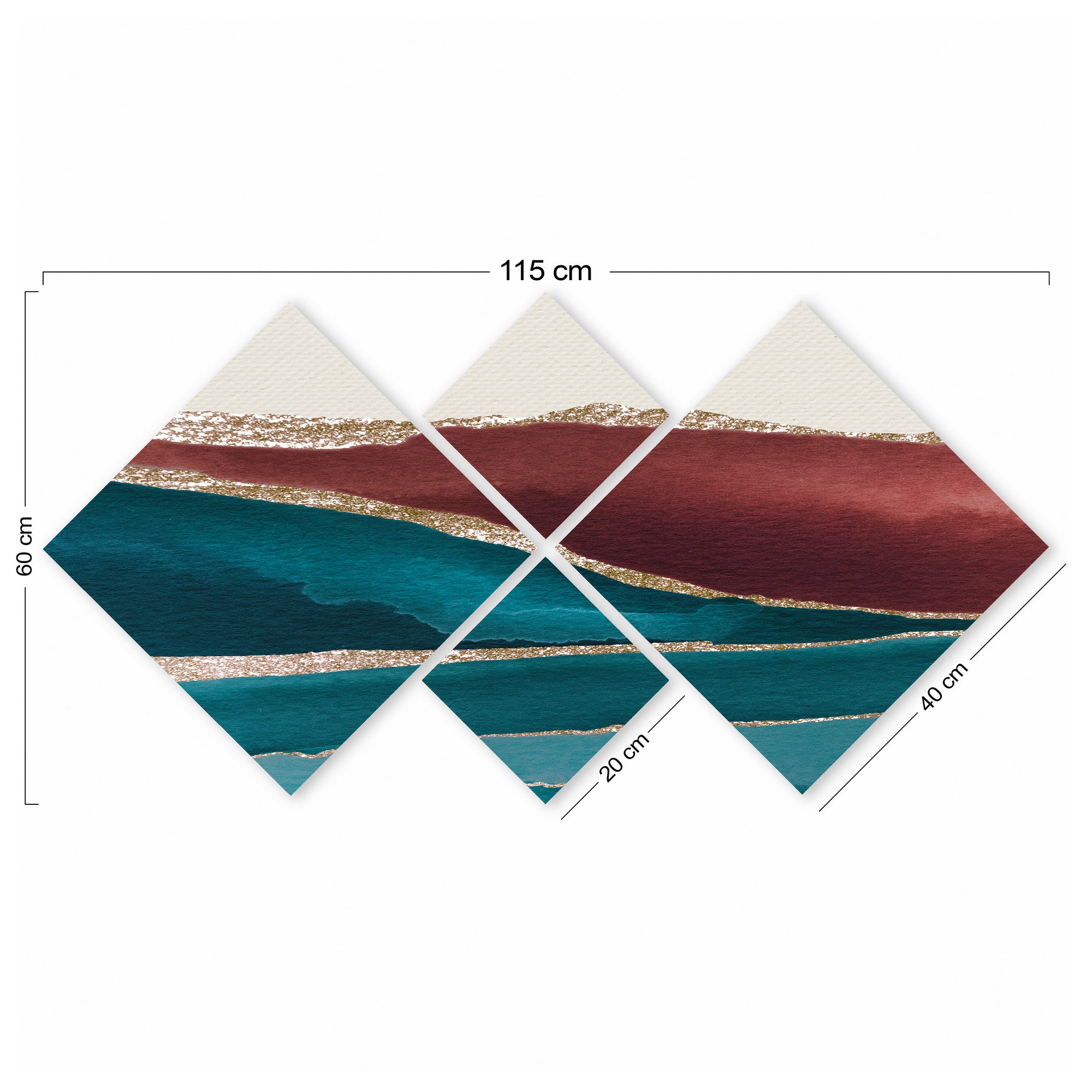 Conjunto Decorativo MDF Multicolor 4 Peças - Impressão UV Premium para Parede
