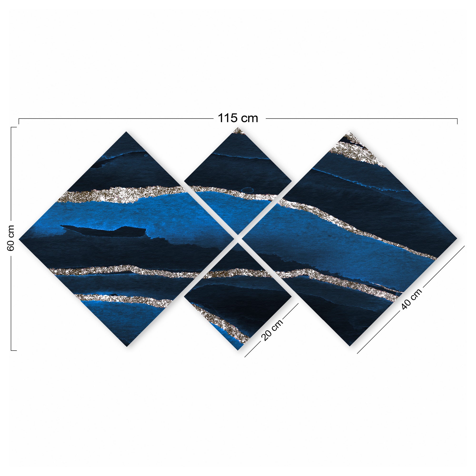 Conjunto Decorativo MDF Multicolor 4 Peças - Impressão UV Premium para Parede