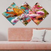 Conjunto Decorativo MDF Multicolor 4 Peças - Impressão UV Premium para Parede